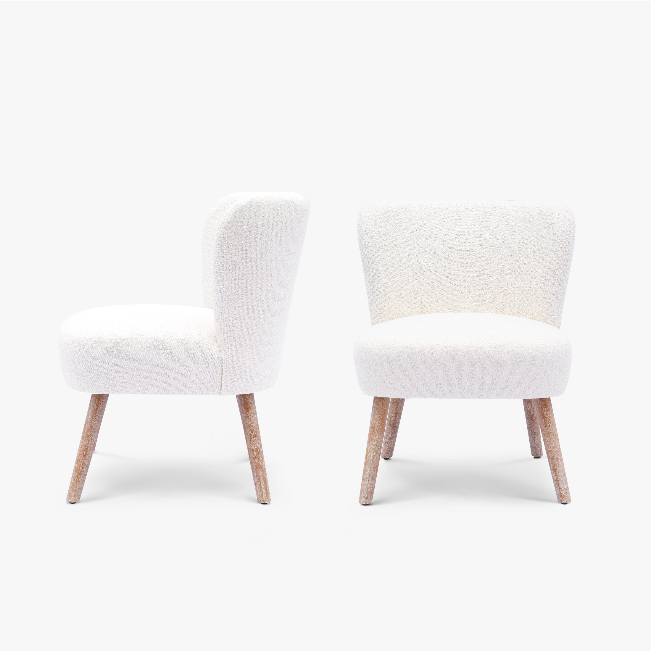 Amélie 25" Wide Upholstered Boucle Accent Chairs Set of Two