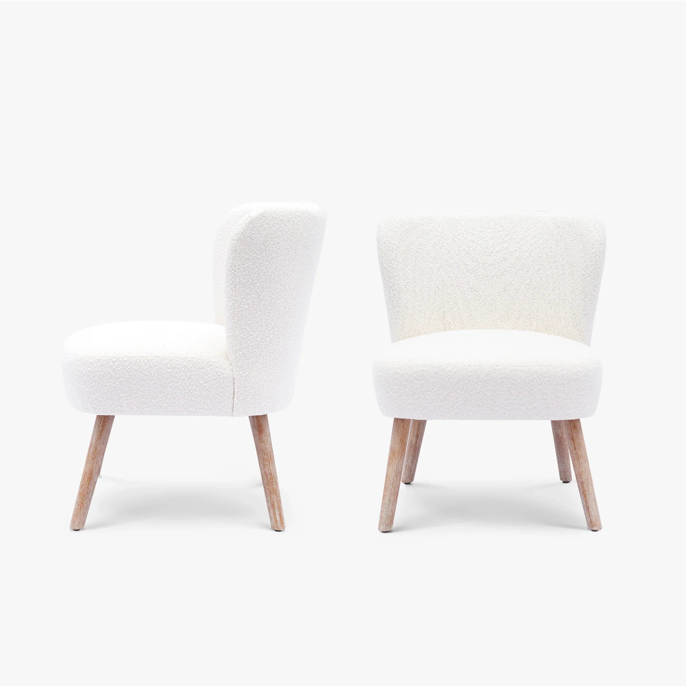 Amélie 25" Wide Upholstered Boucle Accent Chairs Set of Two