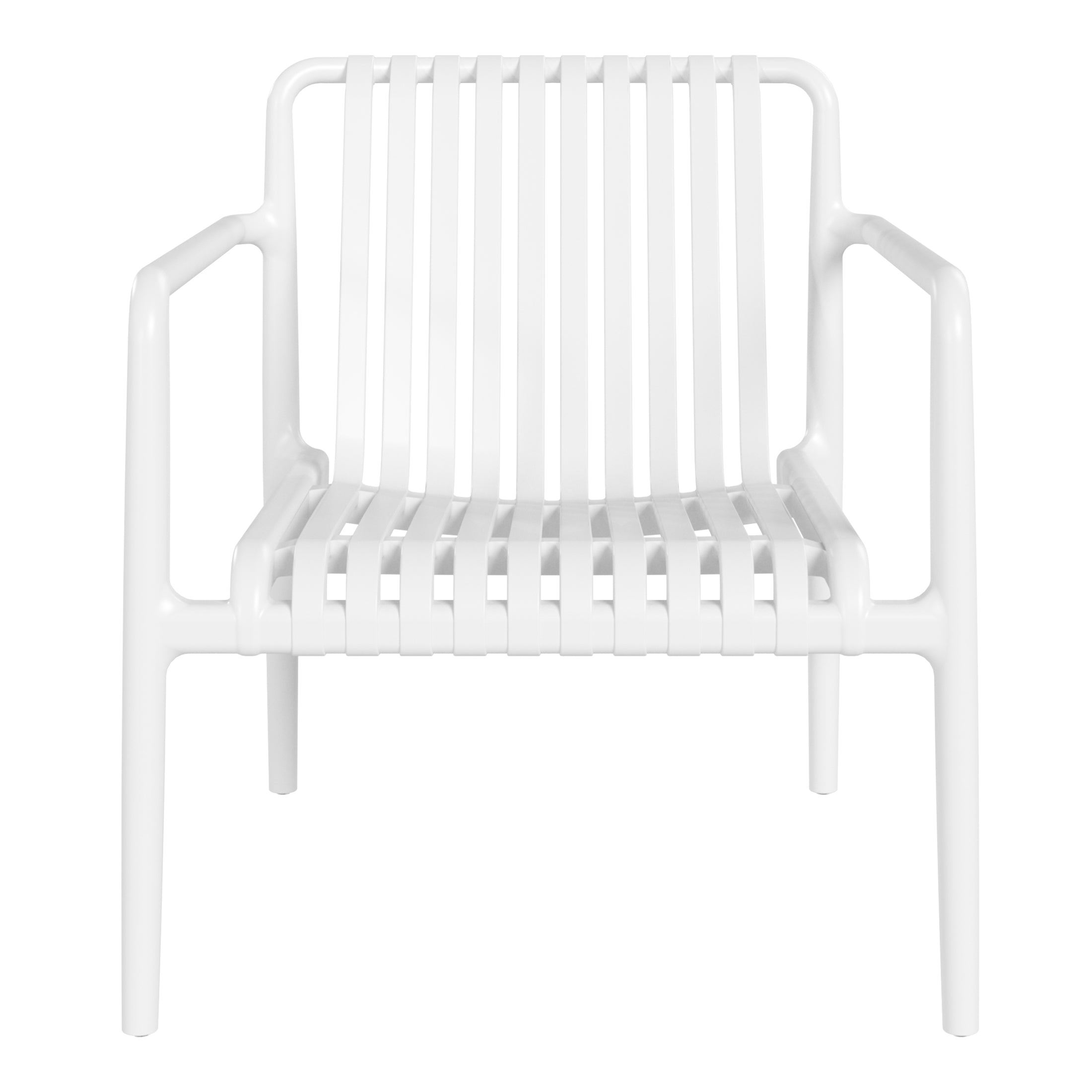 Sunshine Outdoor Modern Stackable Plastic Patio Club Armchairs (Set of 2)