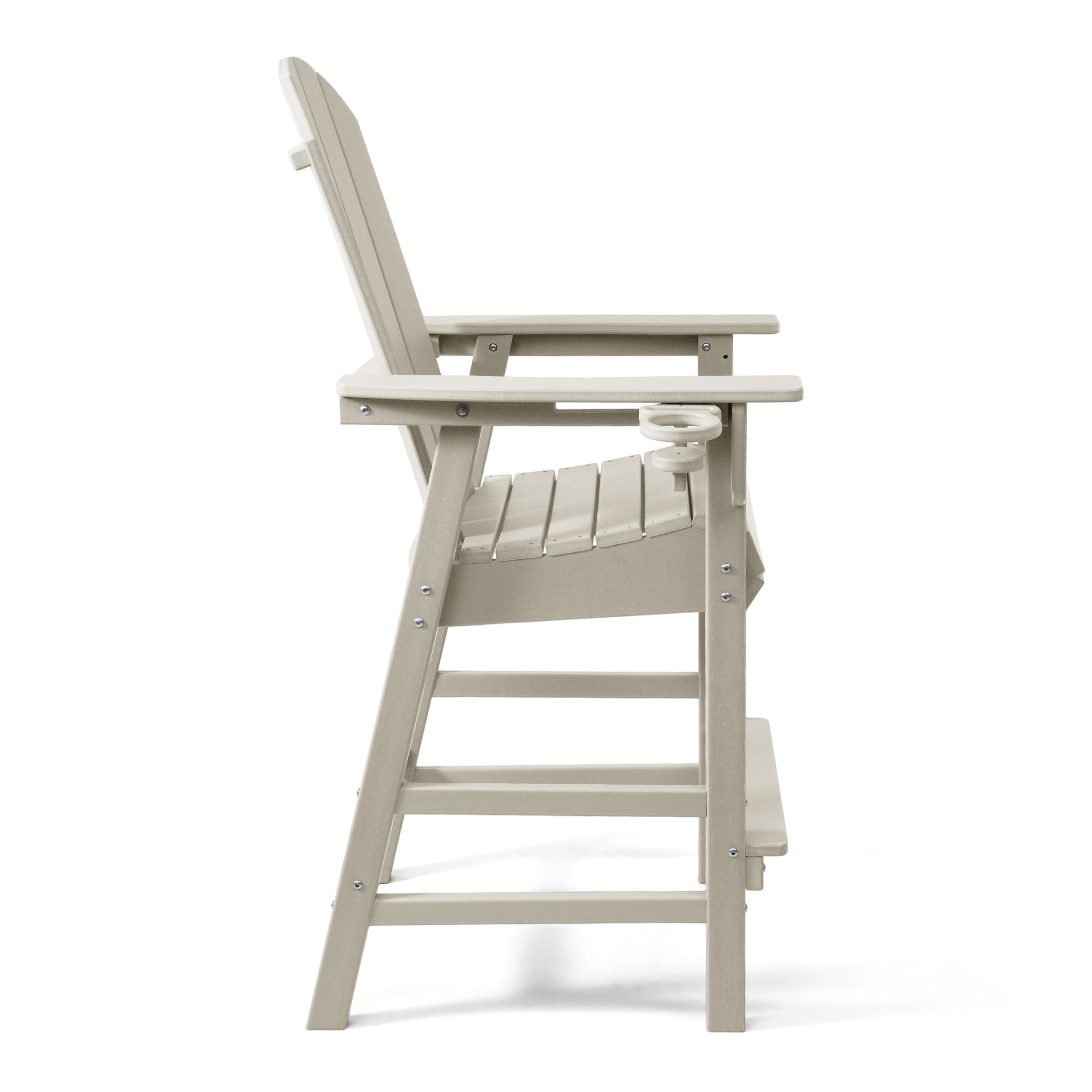 Paradise Outdoor HDPE Tall Adirondack Bar Height Chair With Cup Holder