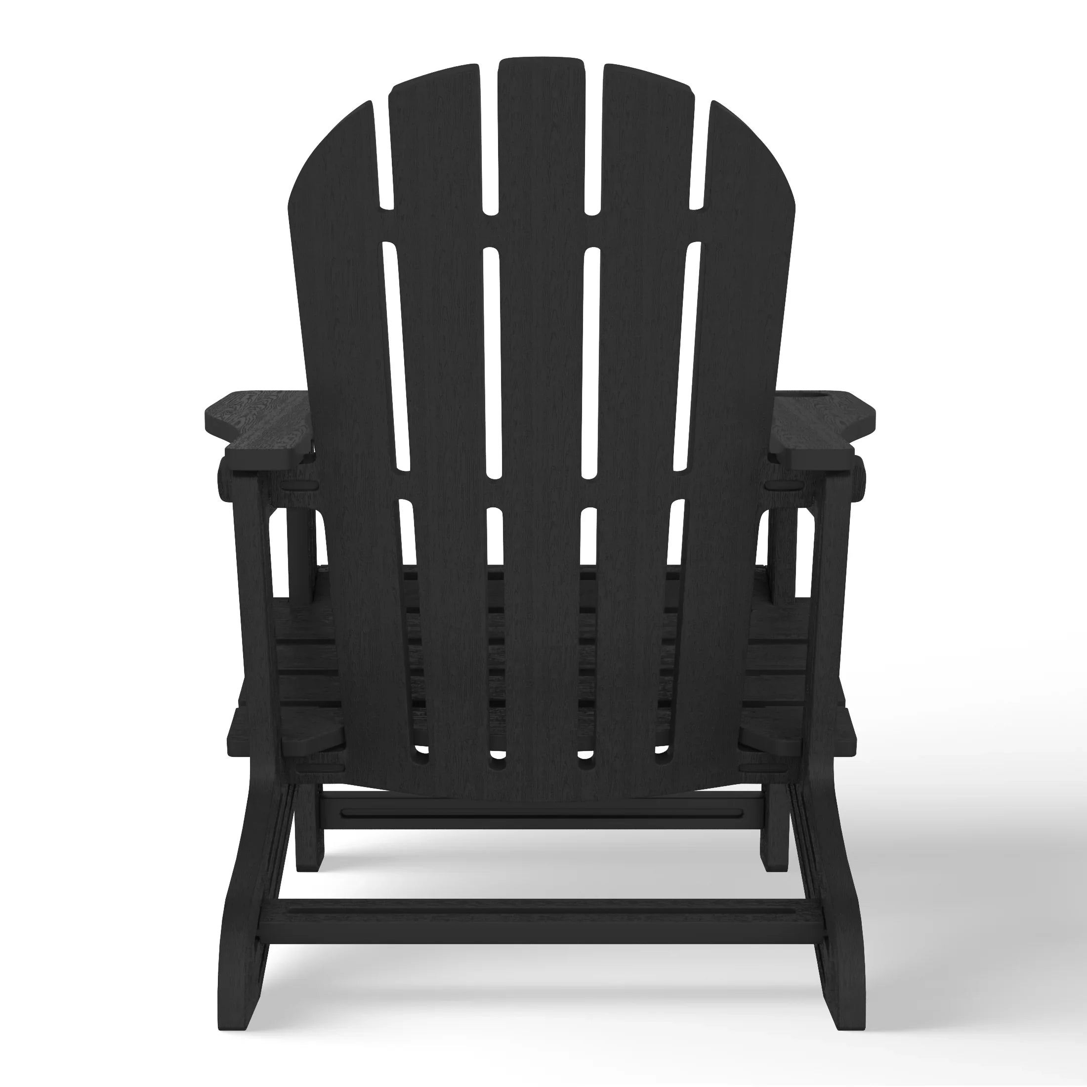 Cayman 3-Piece HDPE Plastic Adirondack Patio Chairs With 18" Square Side Table Set