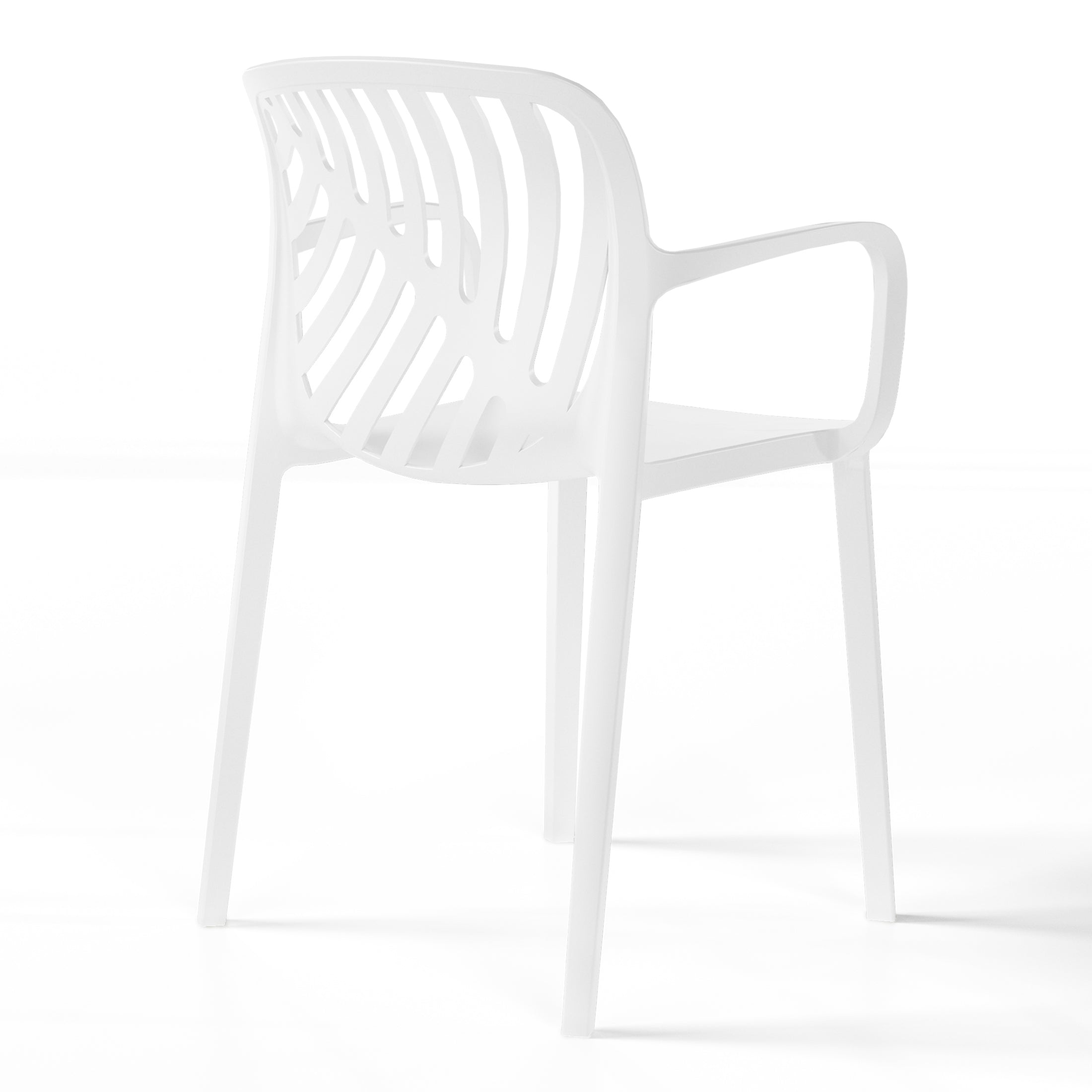 Sunshine Outdoor Modern Stackable Patio Dining Armchairs (Set of 2)