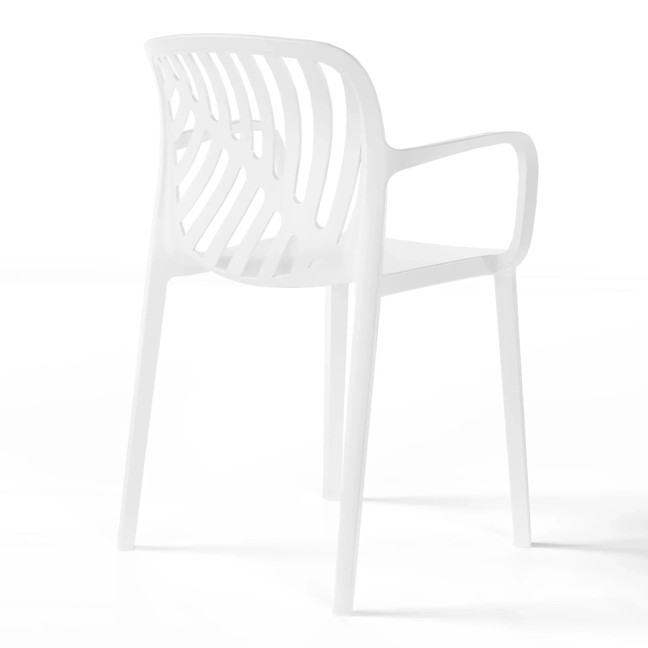 Sunshine Outdoor Modern Stackable Patio Dining Armchairs (Set of 2)