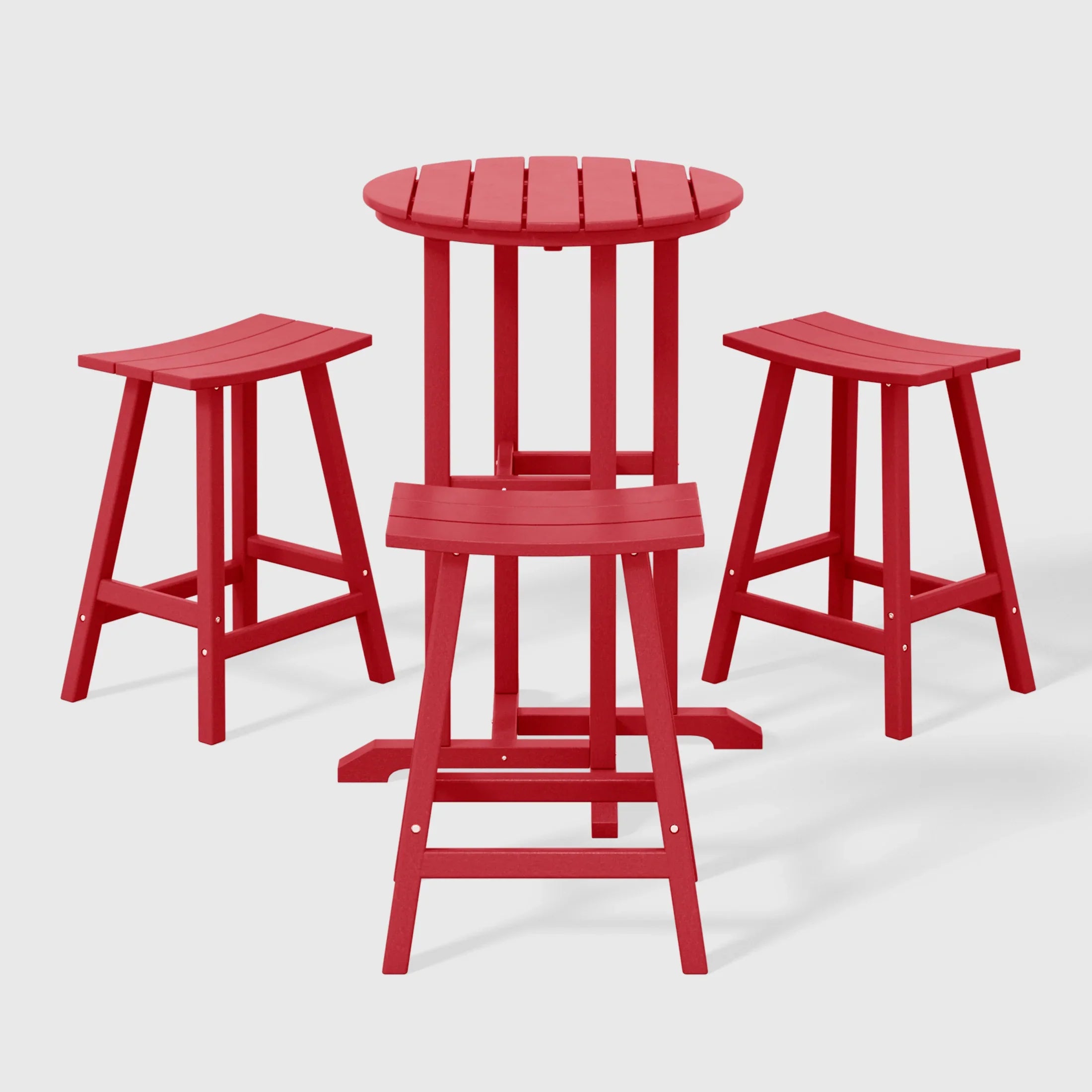 Paradise Outdoor Patio Counter Height Bar Stools Bistro Bar Table 4-Piece Set