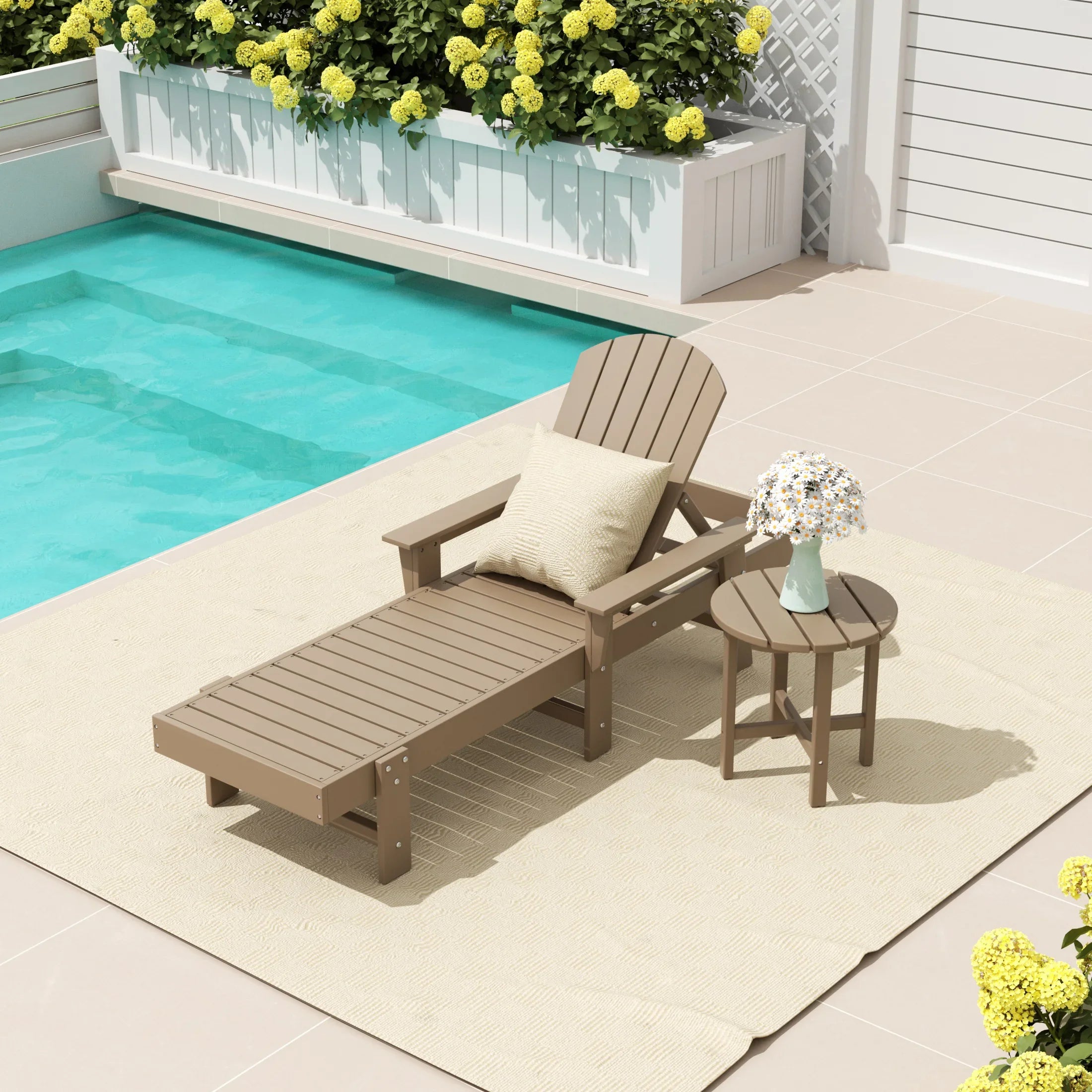 Portside 2 Piece Adirondack Reclining Chaise Lounge With Arms