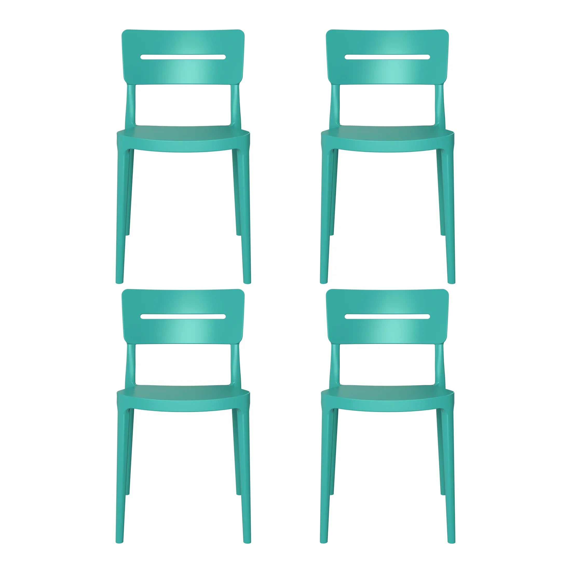 Sunshine Outdoor Modern Stackable Plastic Patio Dining Chairs (Set of 4)