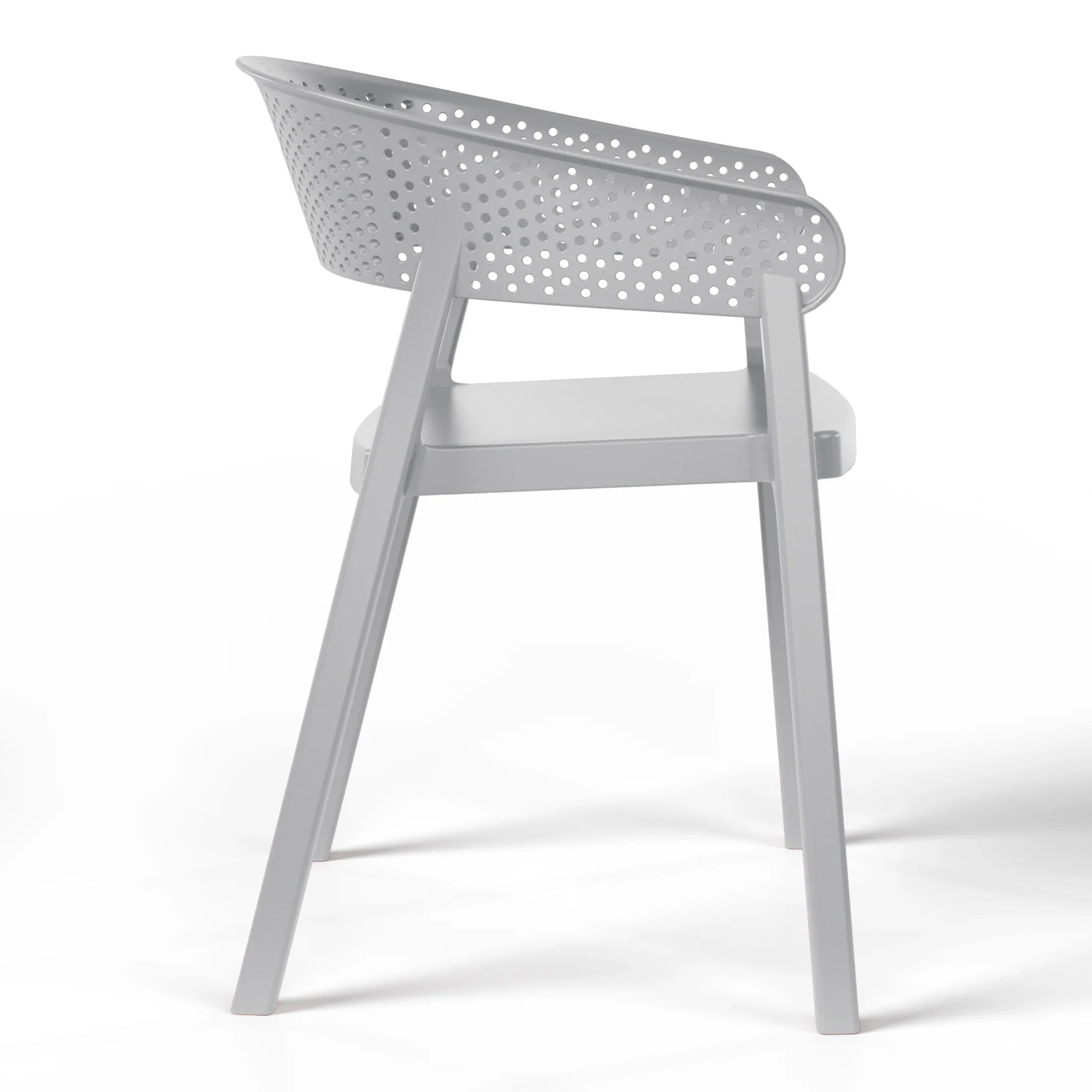 Sunshine Outdoor Modern Stackable Plastic Resin Patio Dining Armchair (Set of 2)