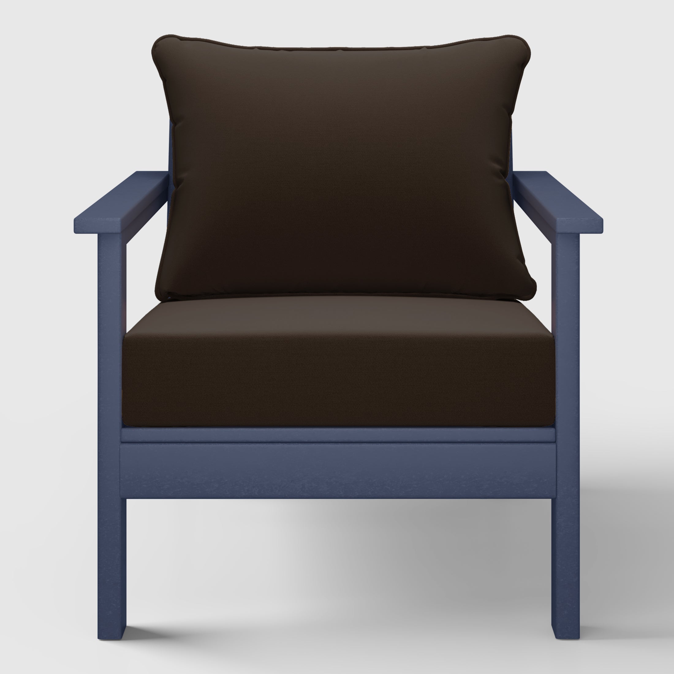 Portsmouth Outdoor Modern HDPE Patio Club Chair with Deep Seat Cushions