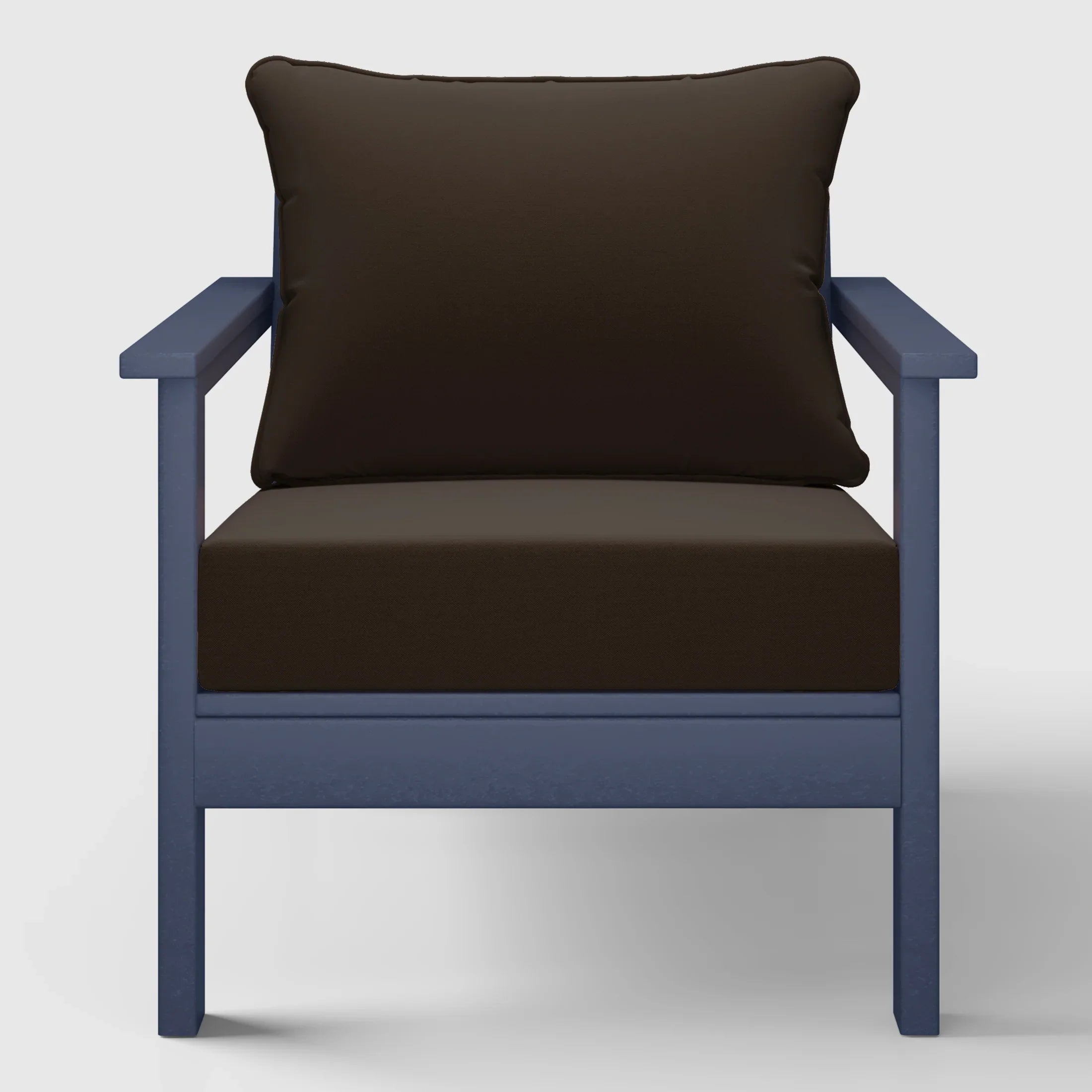 Portsmouth Outdoor Modern HDPE Patio Club Chair with Deep Seat Cushions