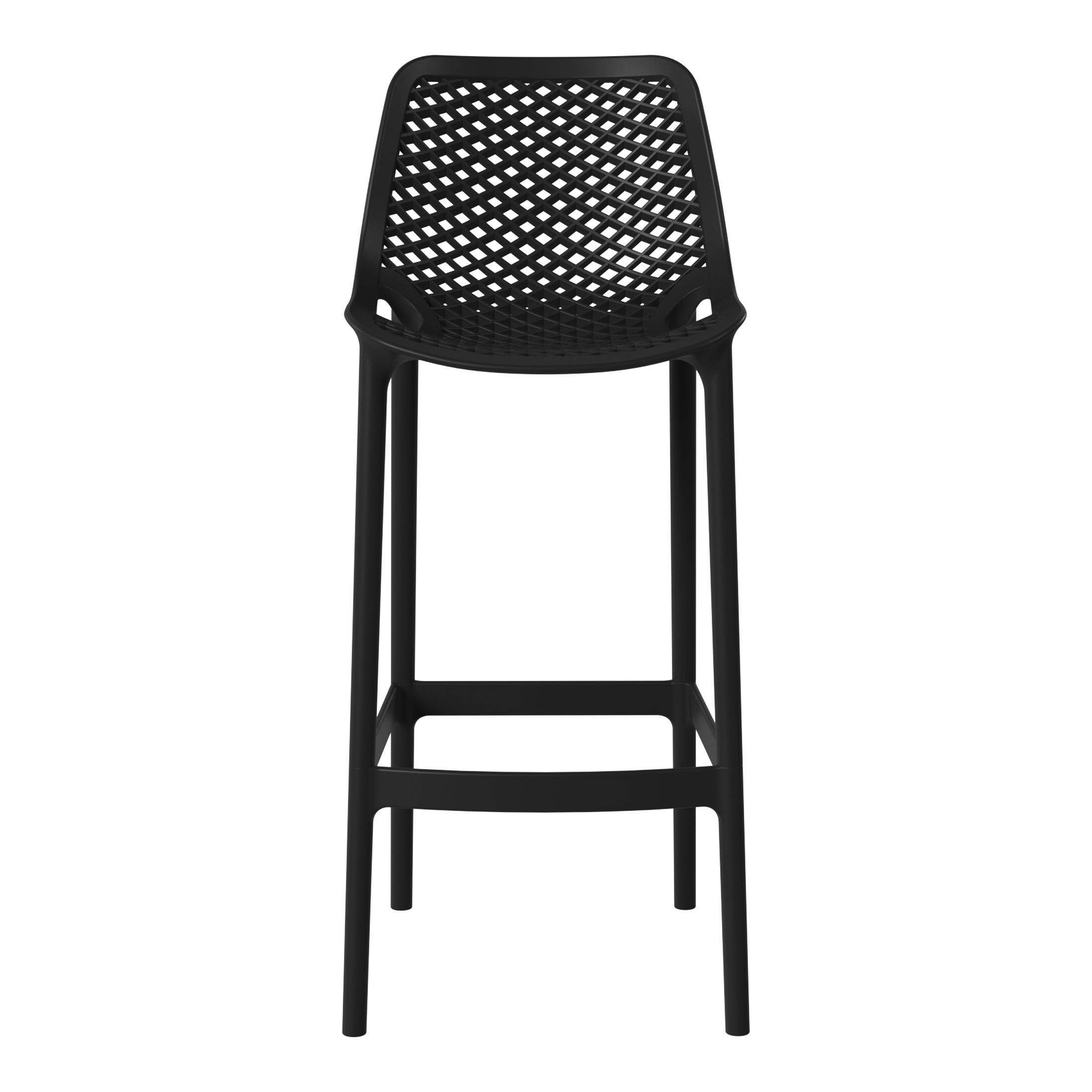 Sunshine 41.75" Outdoor Modern Polypropylene Plastic Patio Bar Height Stools (Set of 2)