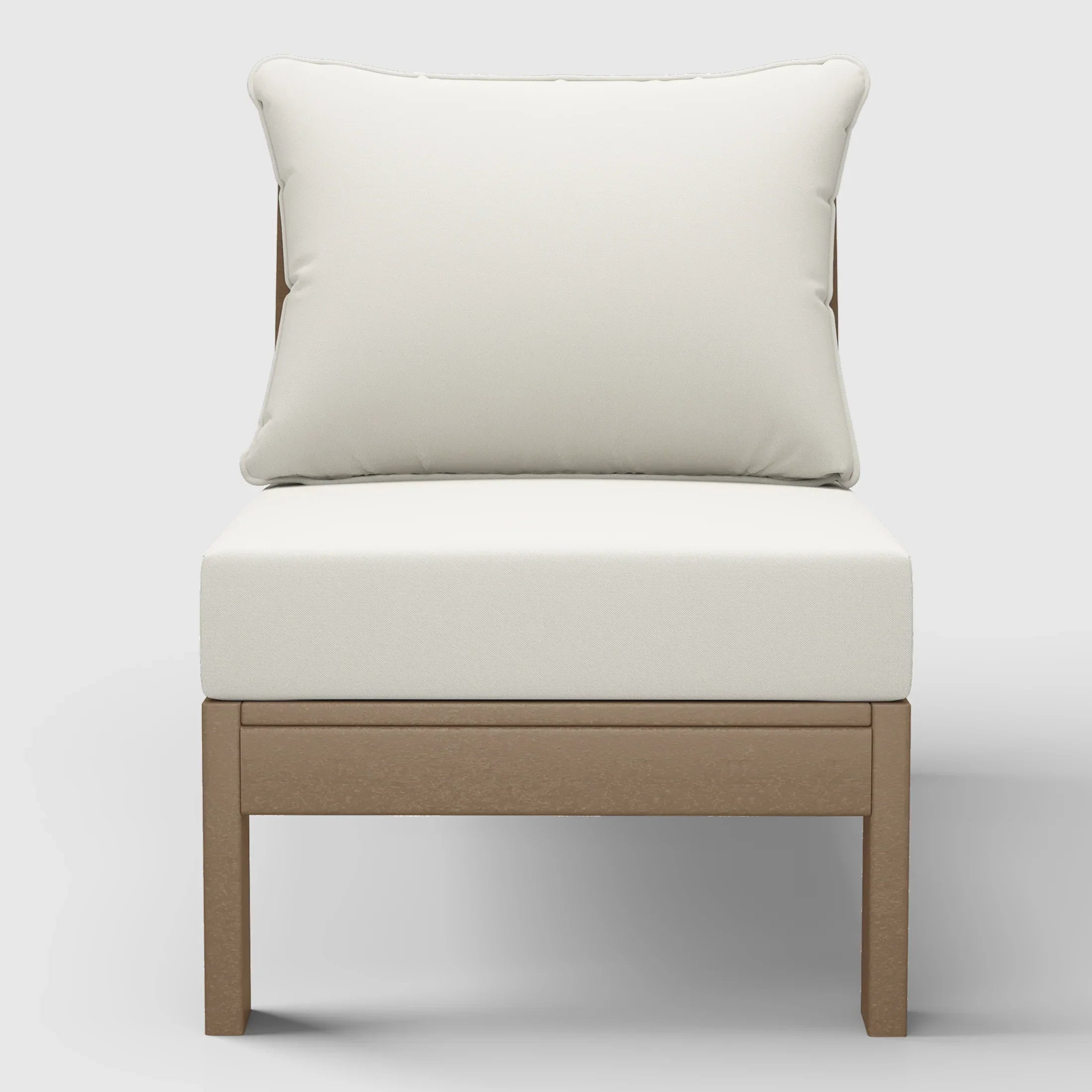 Portsmouth Outdoor HDPE Deep Seating Modular Armless Patio Chair with Patio Cushions