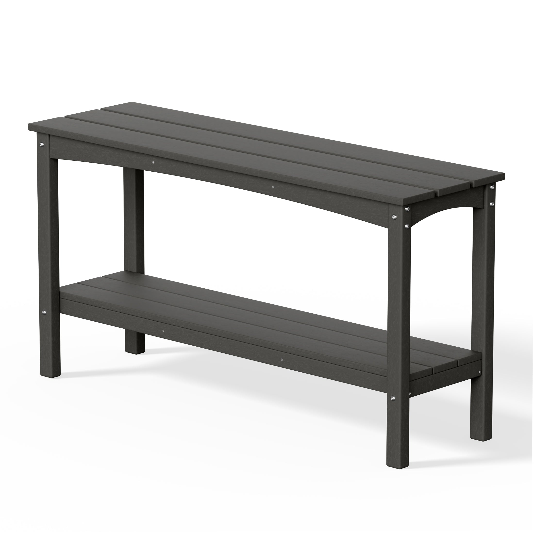 Paradise 55" Outdoor Patio HDPE Adirondack 2-Tier Shelf Console Table