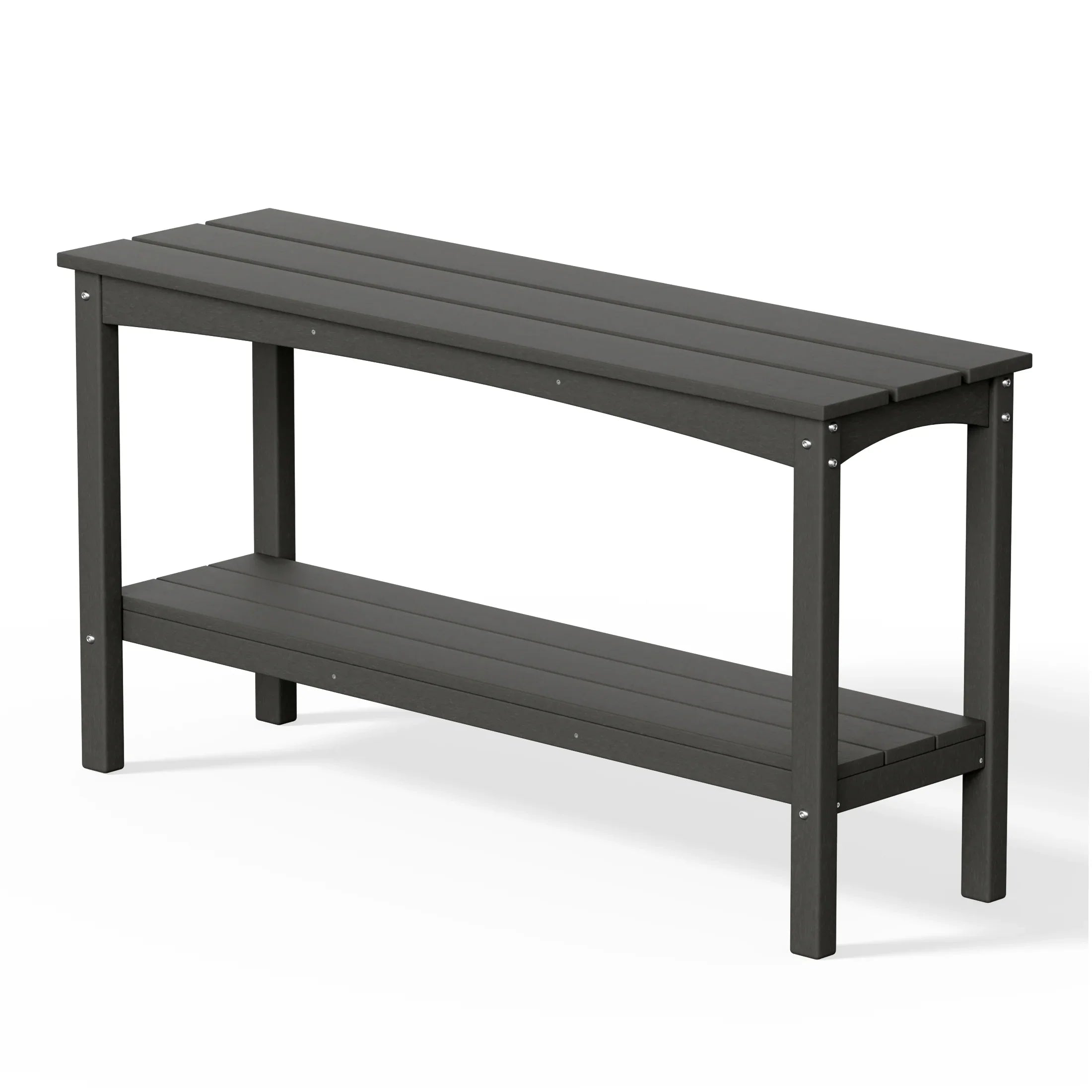 Paradise 55" Outdoor Patio HDPE Adirondack 2-Tier Shelf Console Table