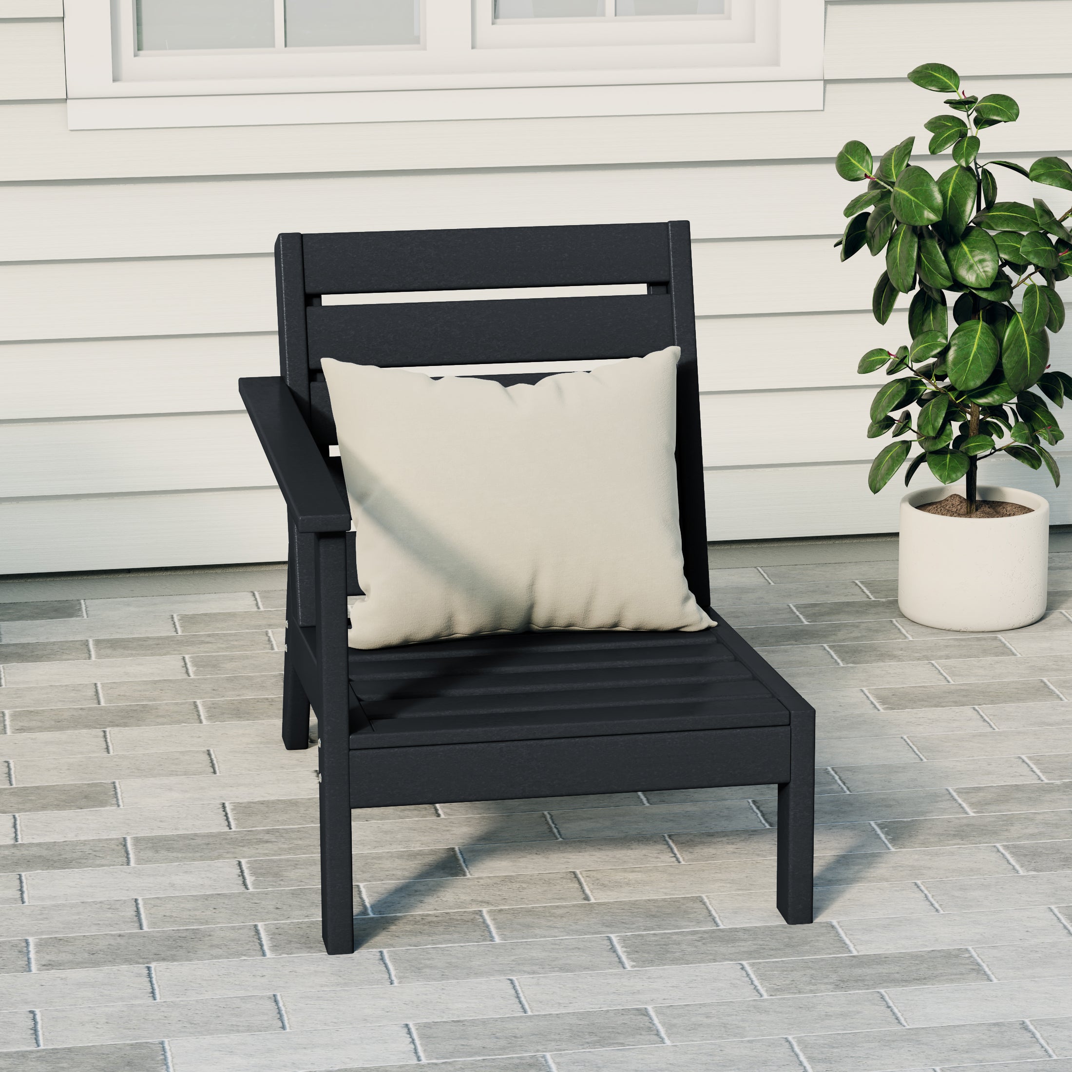Portsmouth Outdoor Patio HDPE Left Arm Facing Deep Seating Corner Chair