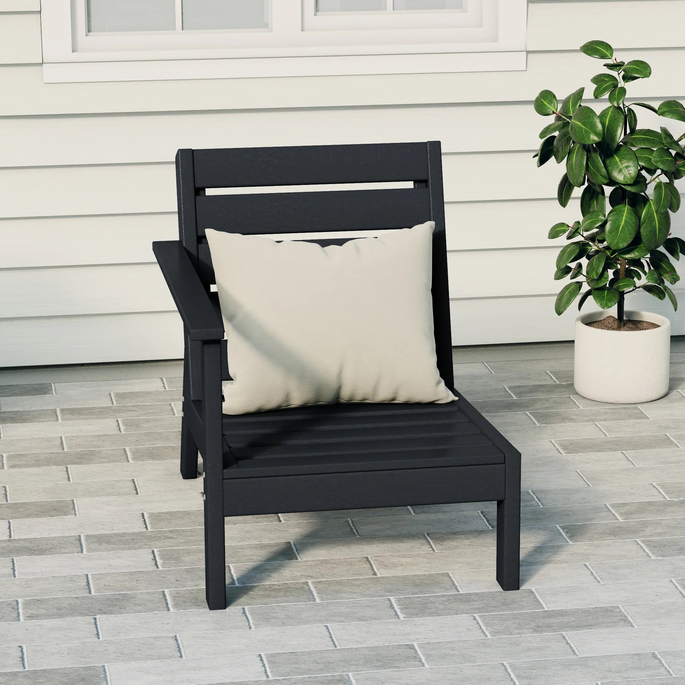 Portsmouth Outdoor Patio HDPE Left Arm Facing Deep Seating Corner Chair