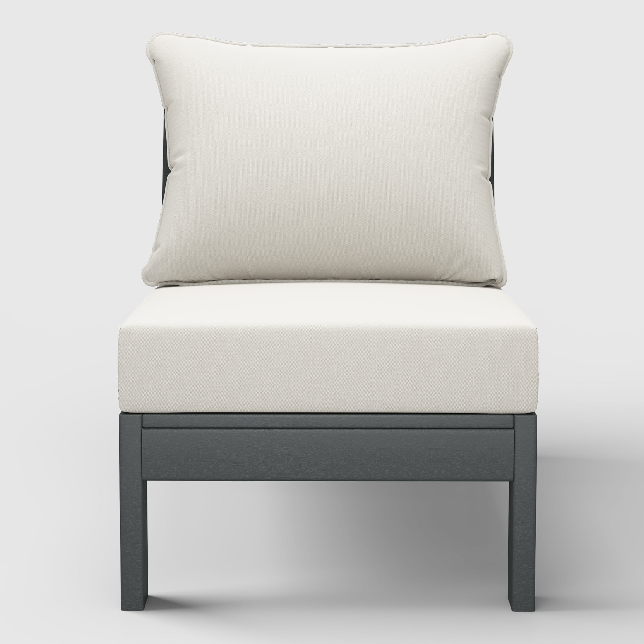 Portsmouth Outdoor HDPE Deep Seating Modular Armless Patio Chair with Patio Cushions