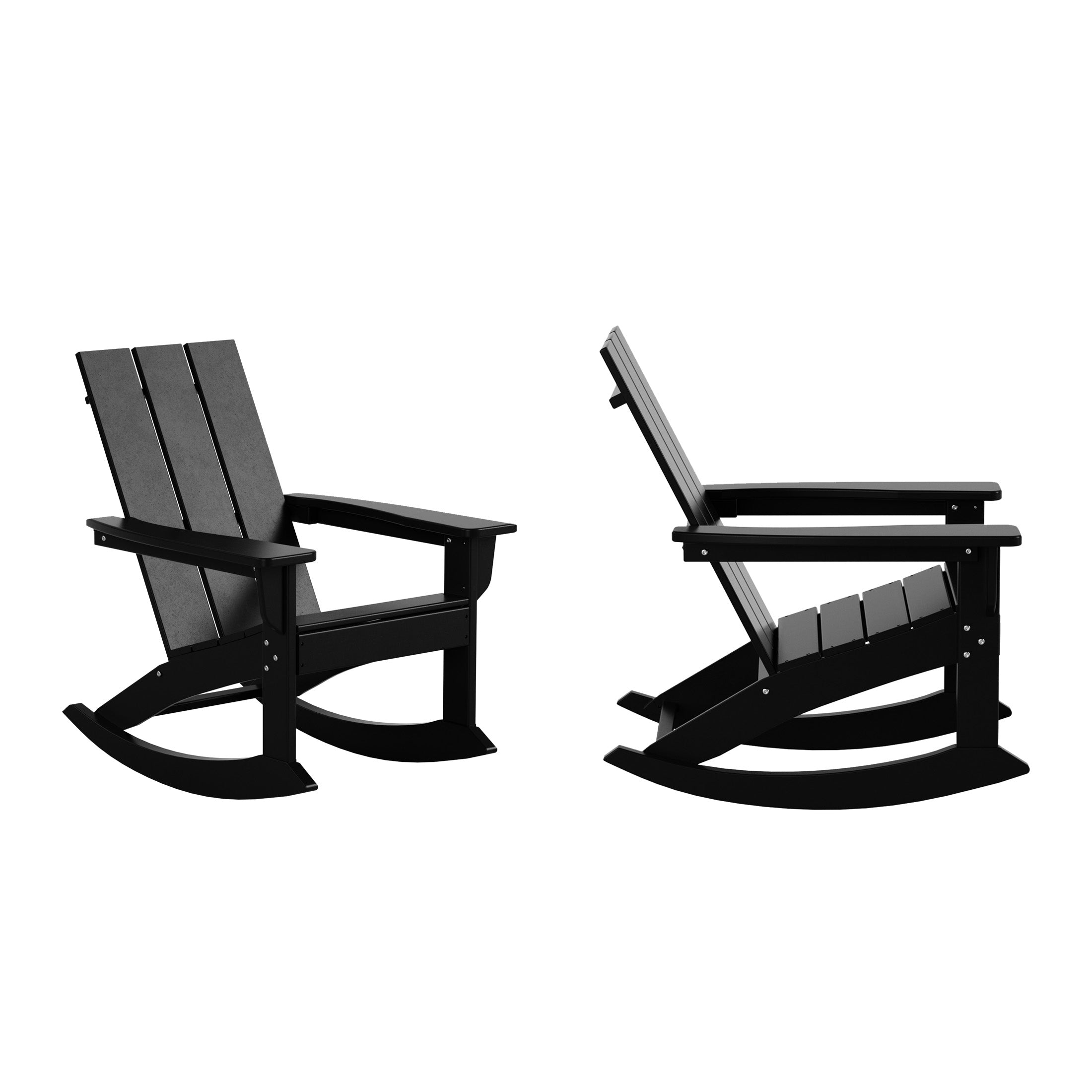 Palms Outdoor Patio Modern Adirondack Rocking Chair (Set of 2)