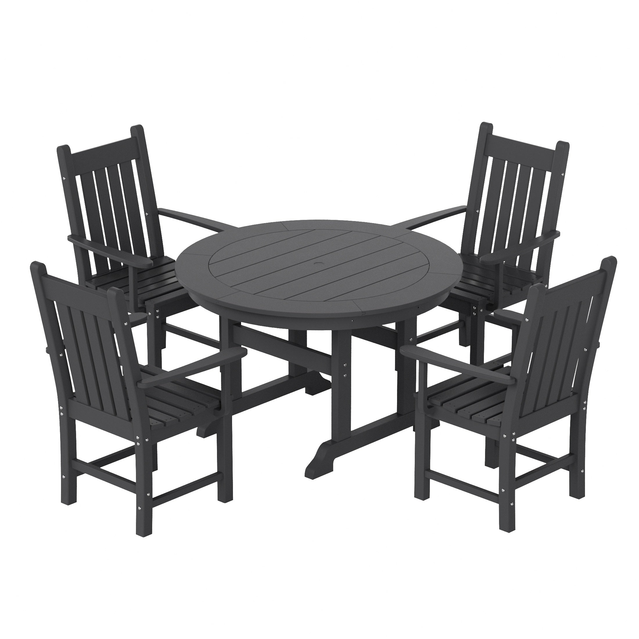 Paradise 5 Piece Outdoor Patio Dining Set Outdoor Round Table and Armchair Set