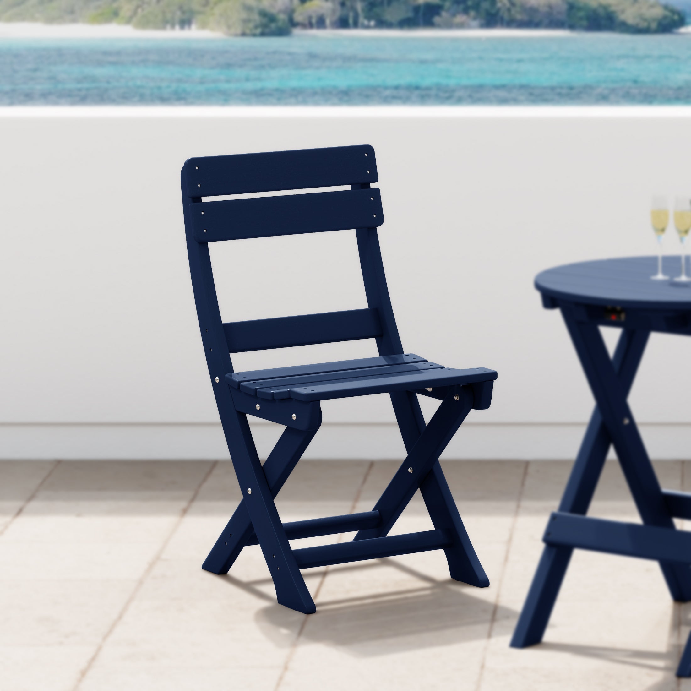 Paradise HDPE Outdoor Patio Modern Folding Dining Chair