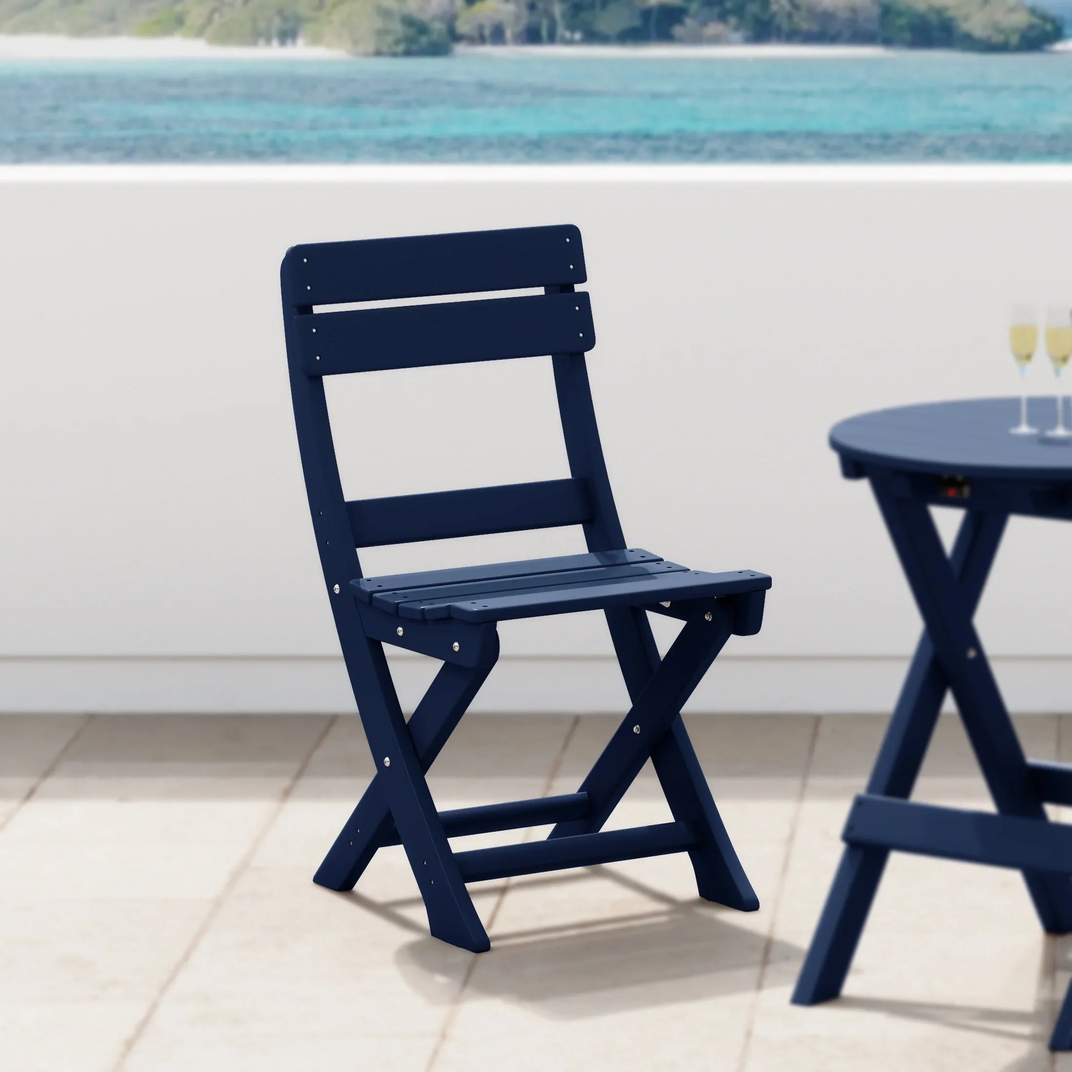 Paradise HDPE Outdoor Patio Modern Folding Dining Chair