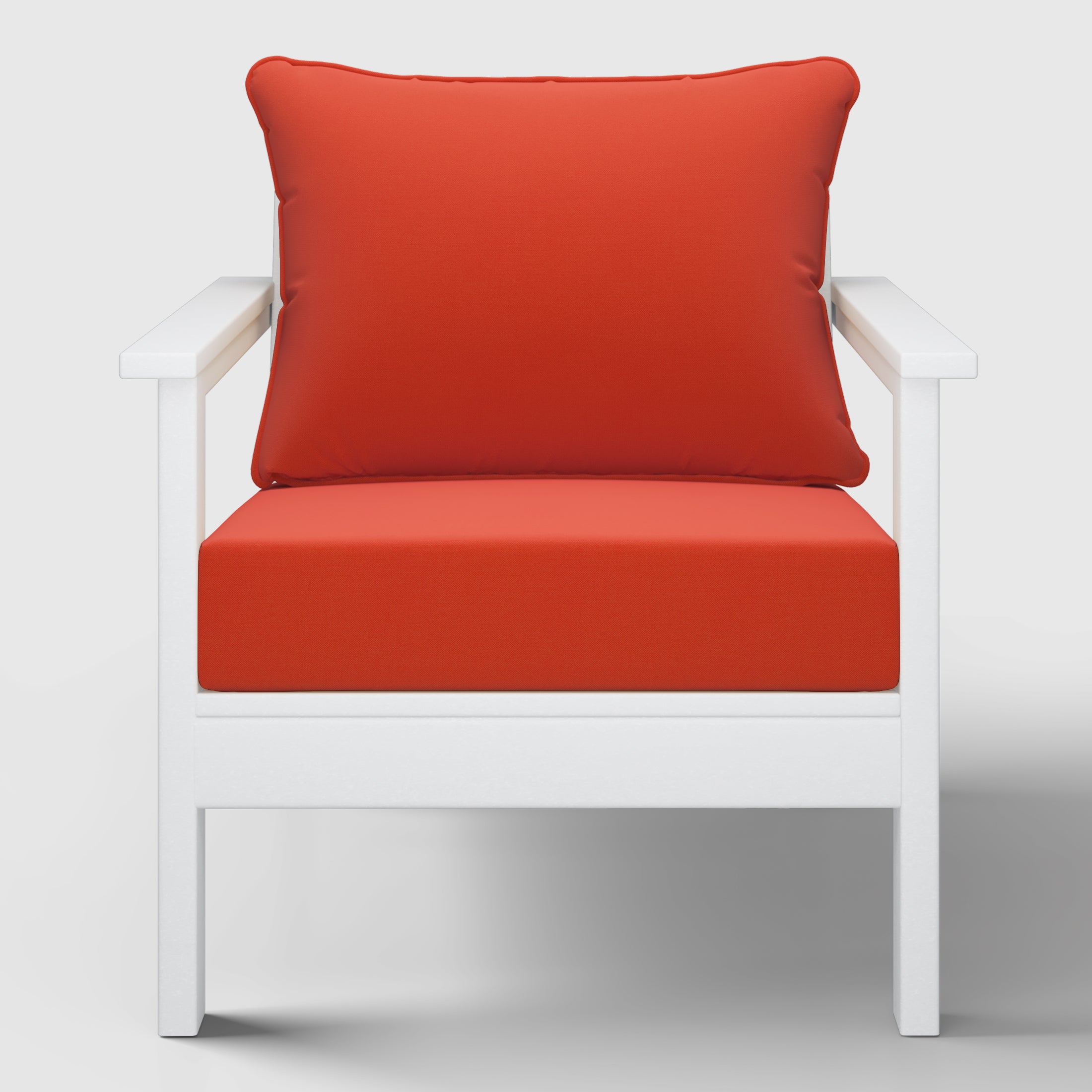 Portsmouth Outdoor Modern HDPE Patio Club Chair with Deep Seat Cushions