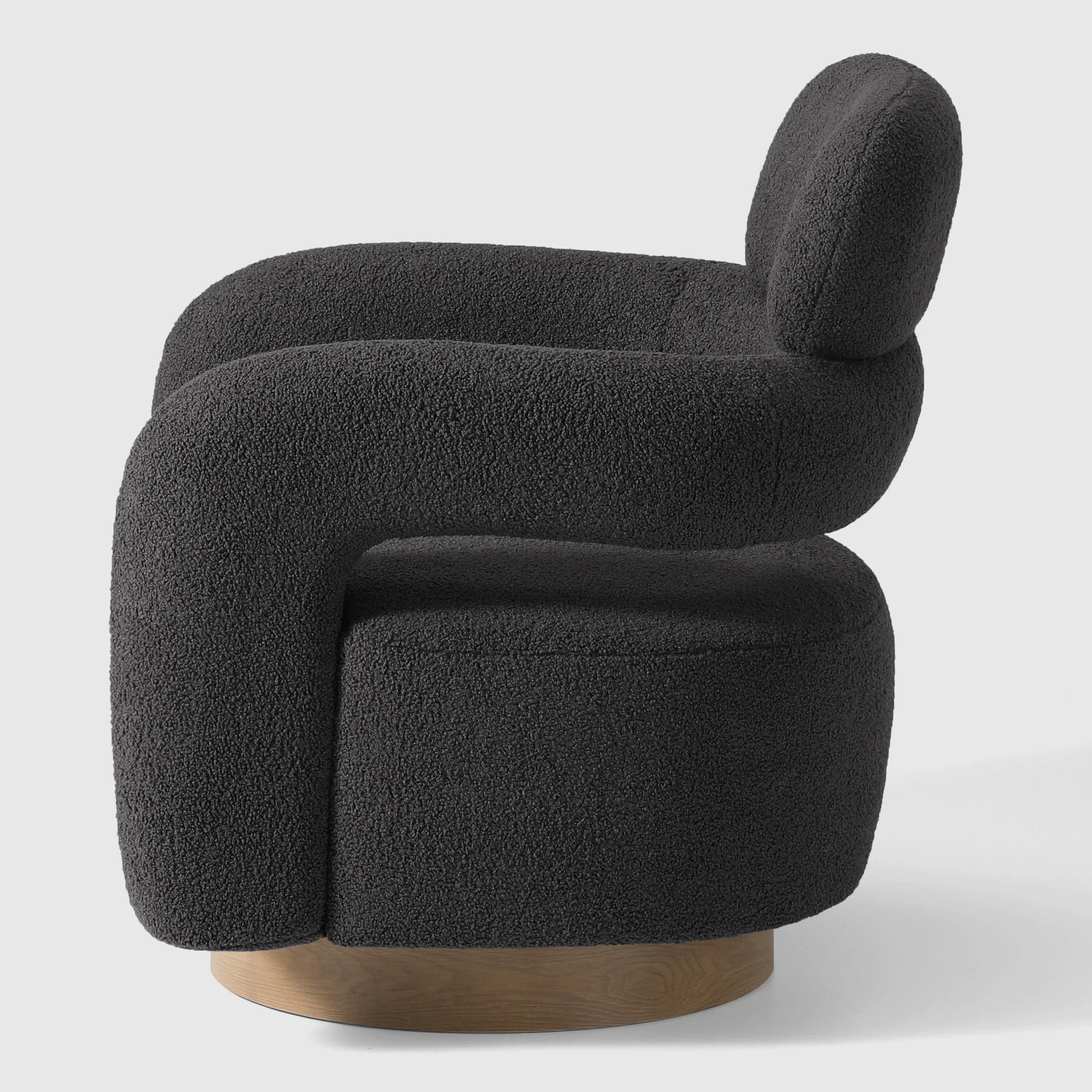 Celine Mid-Century Modern Sherpa Swivel Barrel Accent Chair