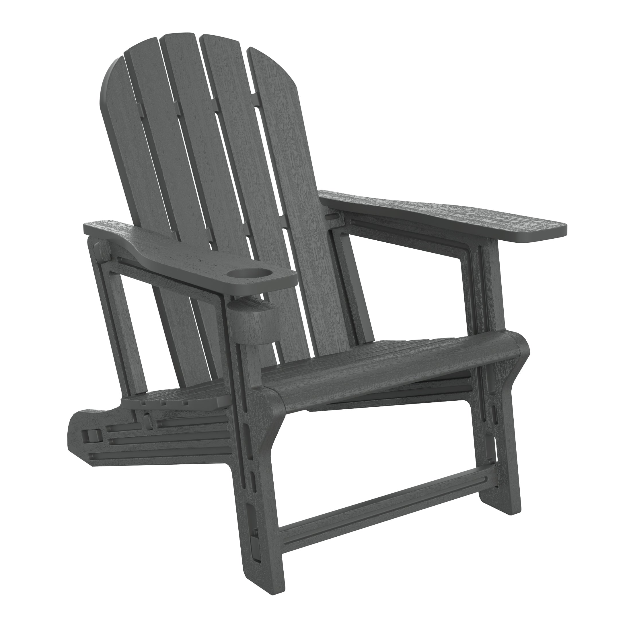 Cayman 3-Piece HDPE Outdoor Patio Adirondack Chair with Ottoman and 18" Side Table Set