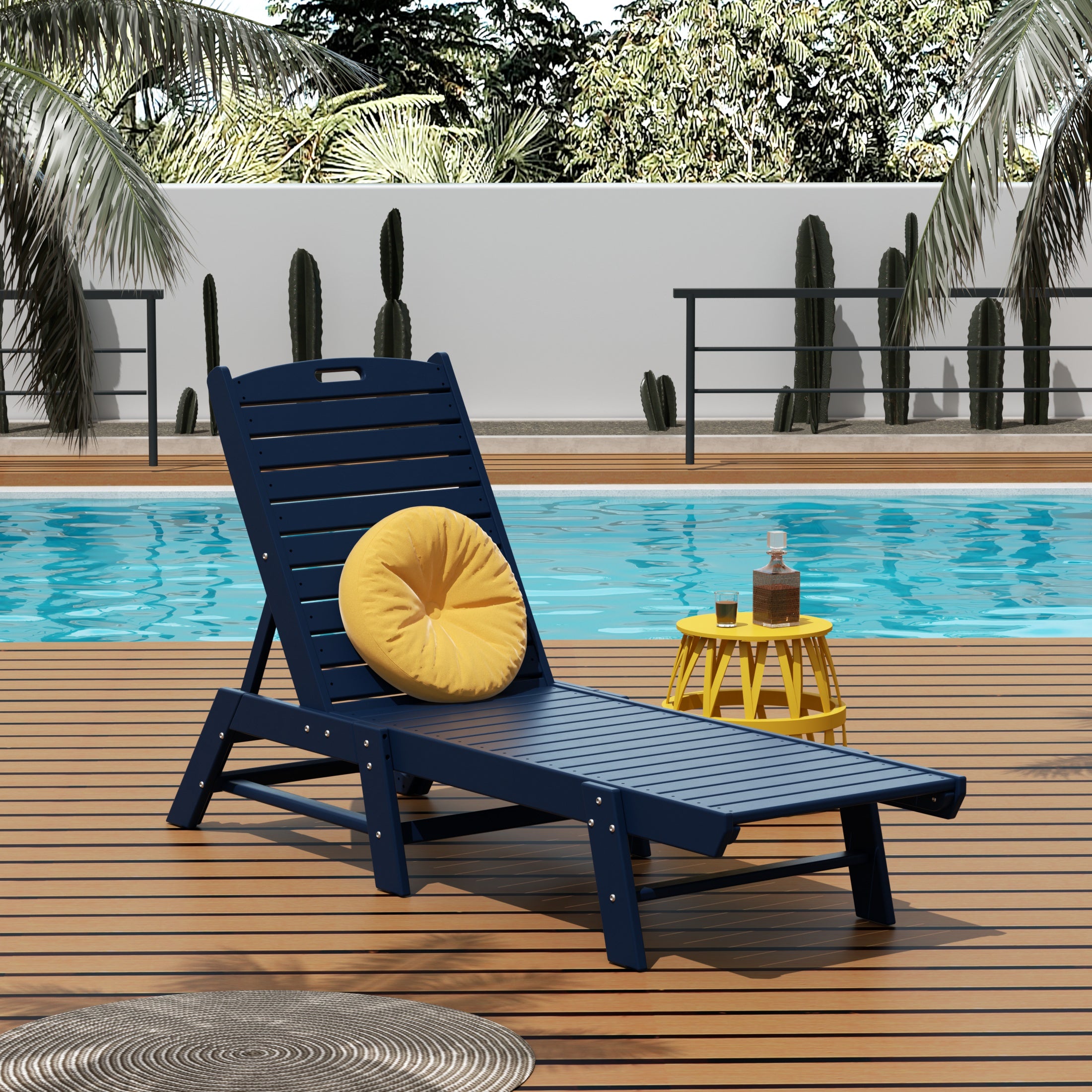 Paradise Poly Reclining Outdoor Patio Chaise Lounge Chair Adjustable