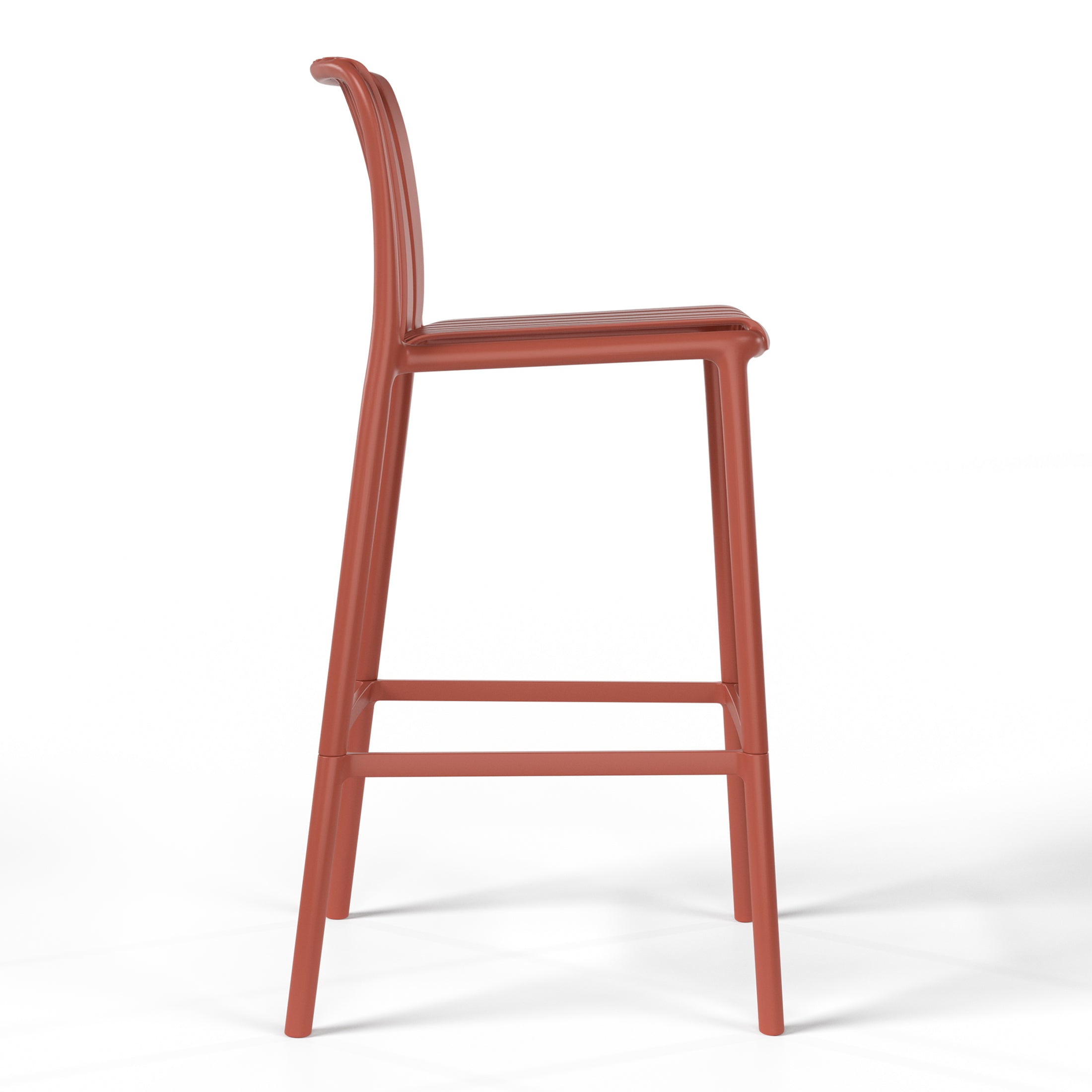 Sunshine 29.5" Outdoor Modern Polypropylene Plastic Patio Bar Height Stools (Set of 2)