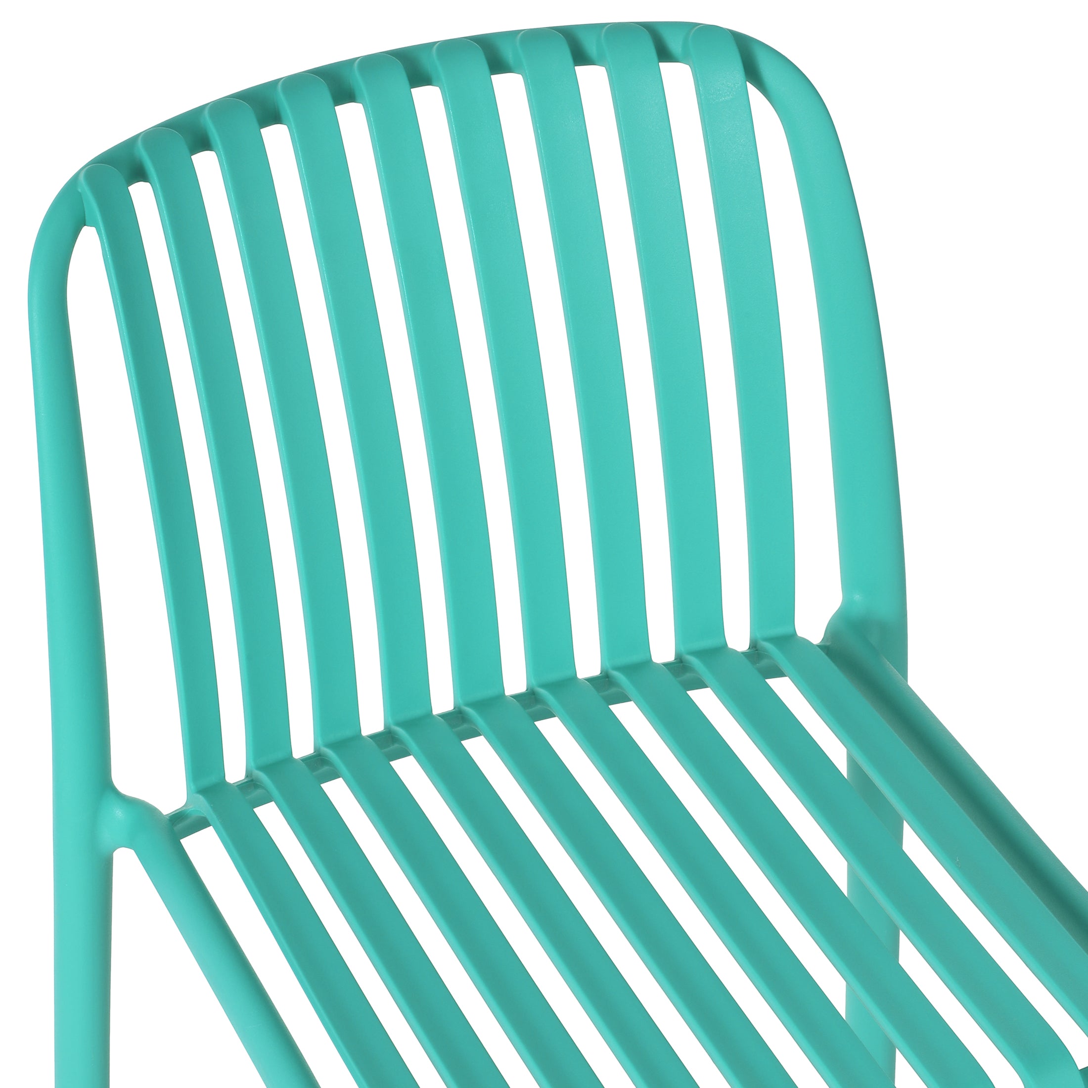 Sunshine 29.5" Outdoor Modern Polypropylene Plastic Patio Bar Height Stools (Set of 2)
