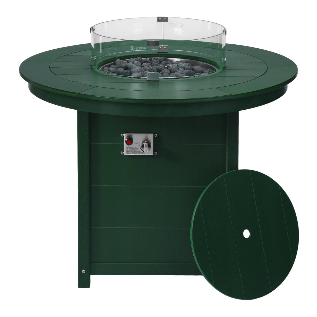 Sol 47" Modern Outdoor Patio Propane Round Counter Height Fire Pit Table