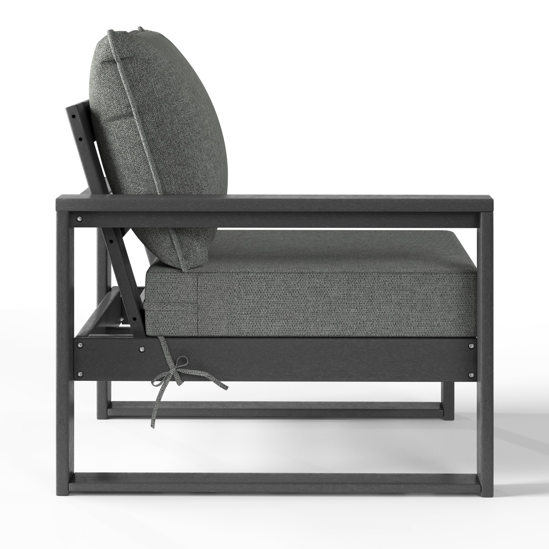 Rockaway Outdoor HDPE Left Arm Sectional Patio Corner Club Chair with Patio Cushions