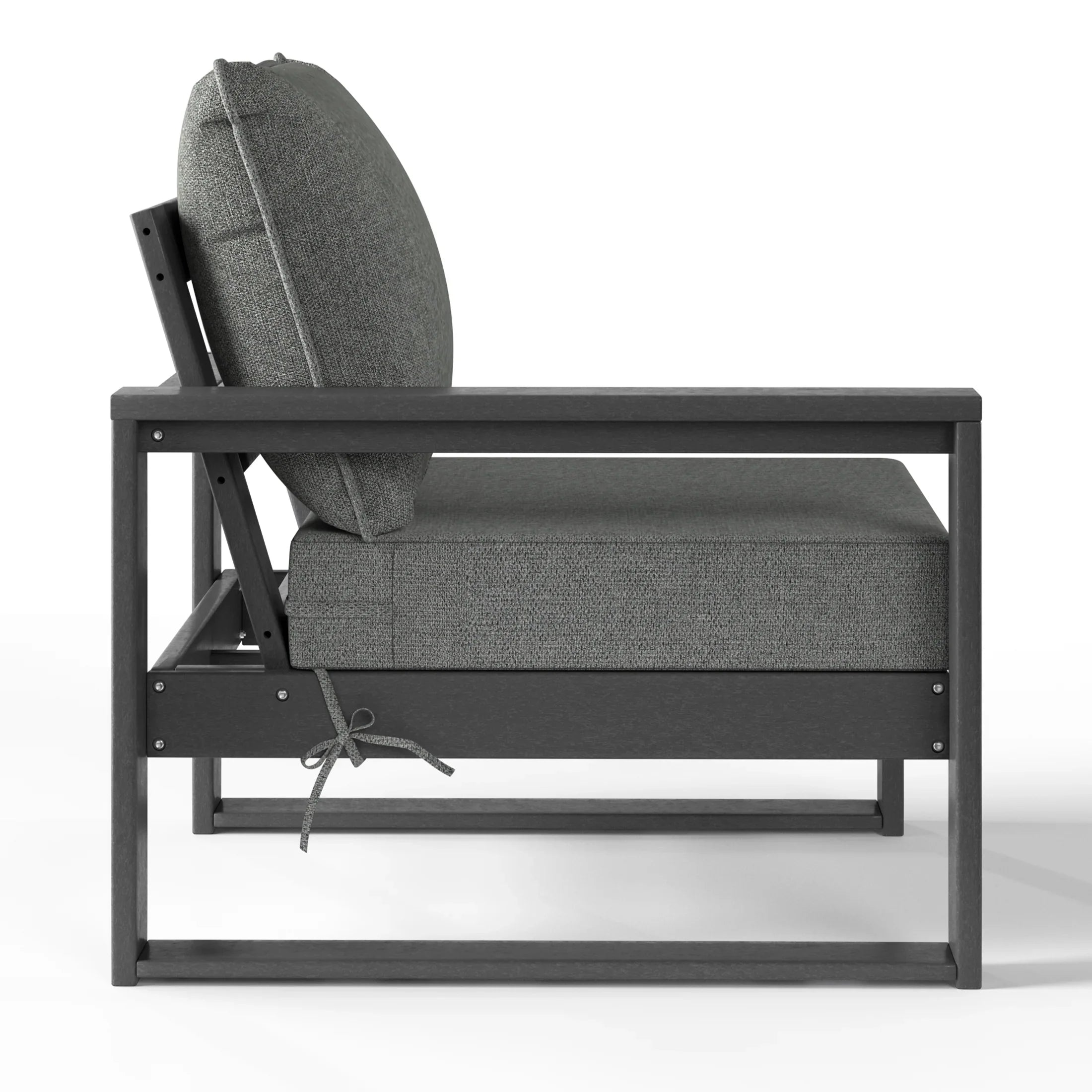 Rockaway Outdoor HDPE Left Arm Sectional Patio Corner Club Chair with Patio Cushions