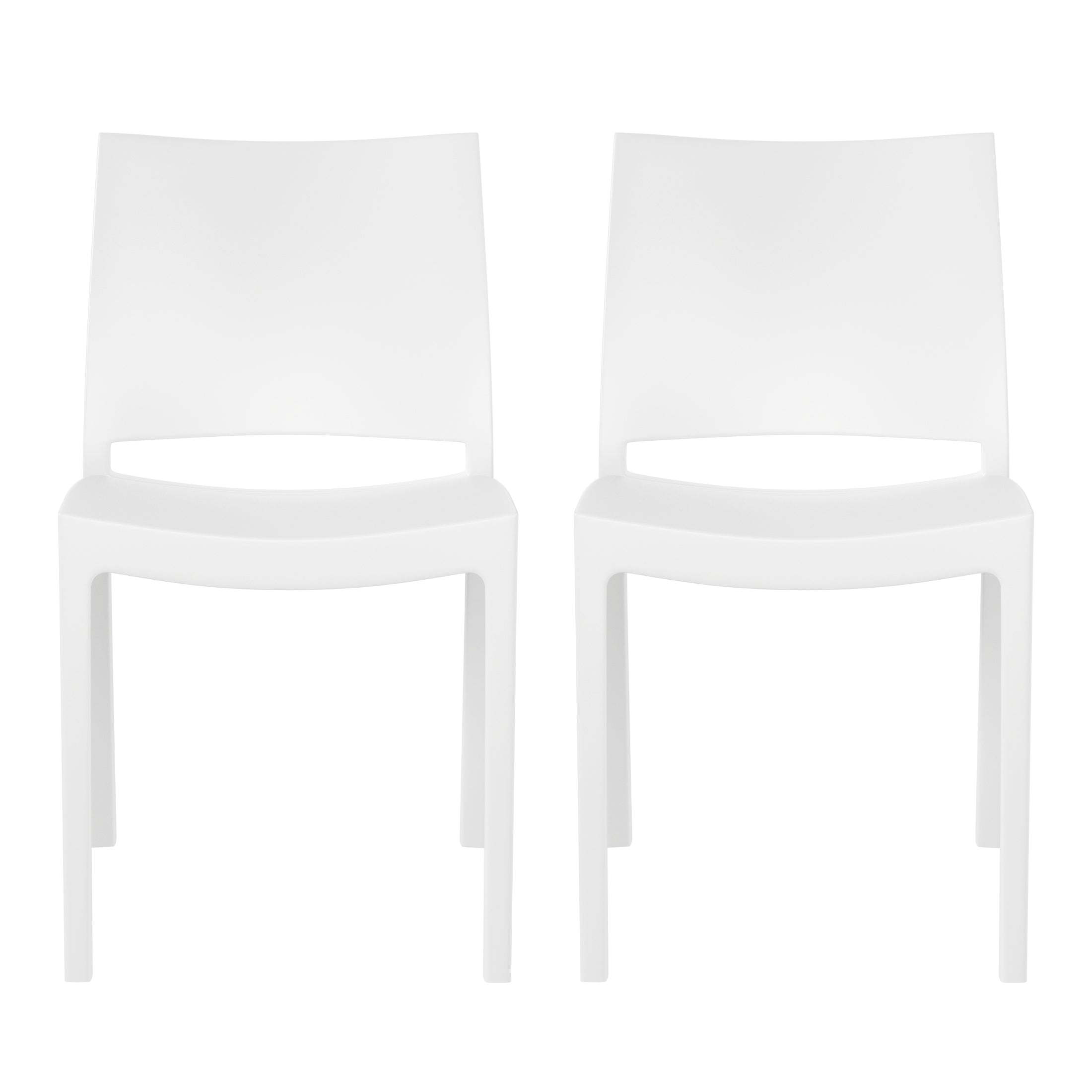 Sunshine Modern Polypropylene Stackable Plastic Patio Dining Chair (Set of 2)