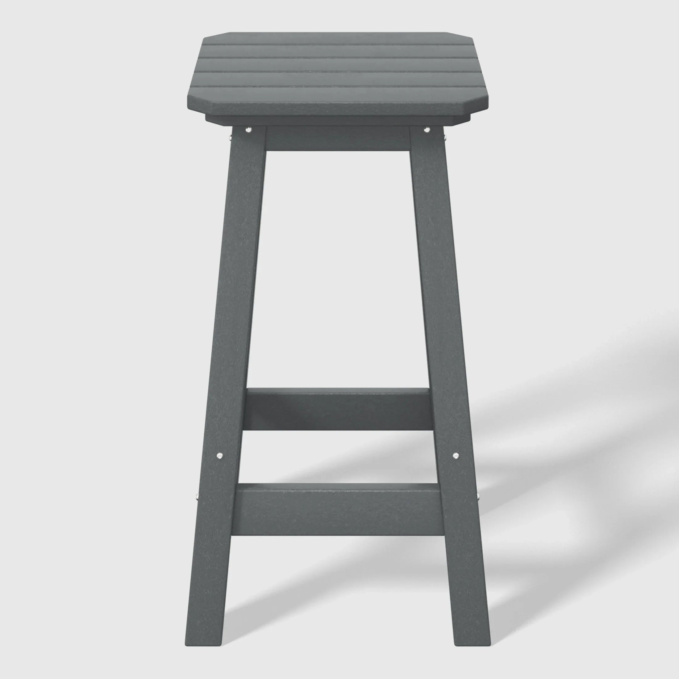 Paradise 24" HDPE Outdoor Patio Counter High Backless Square Bar Stool