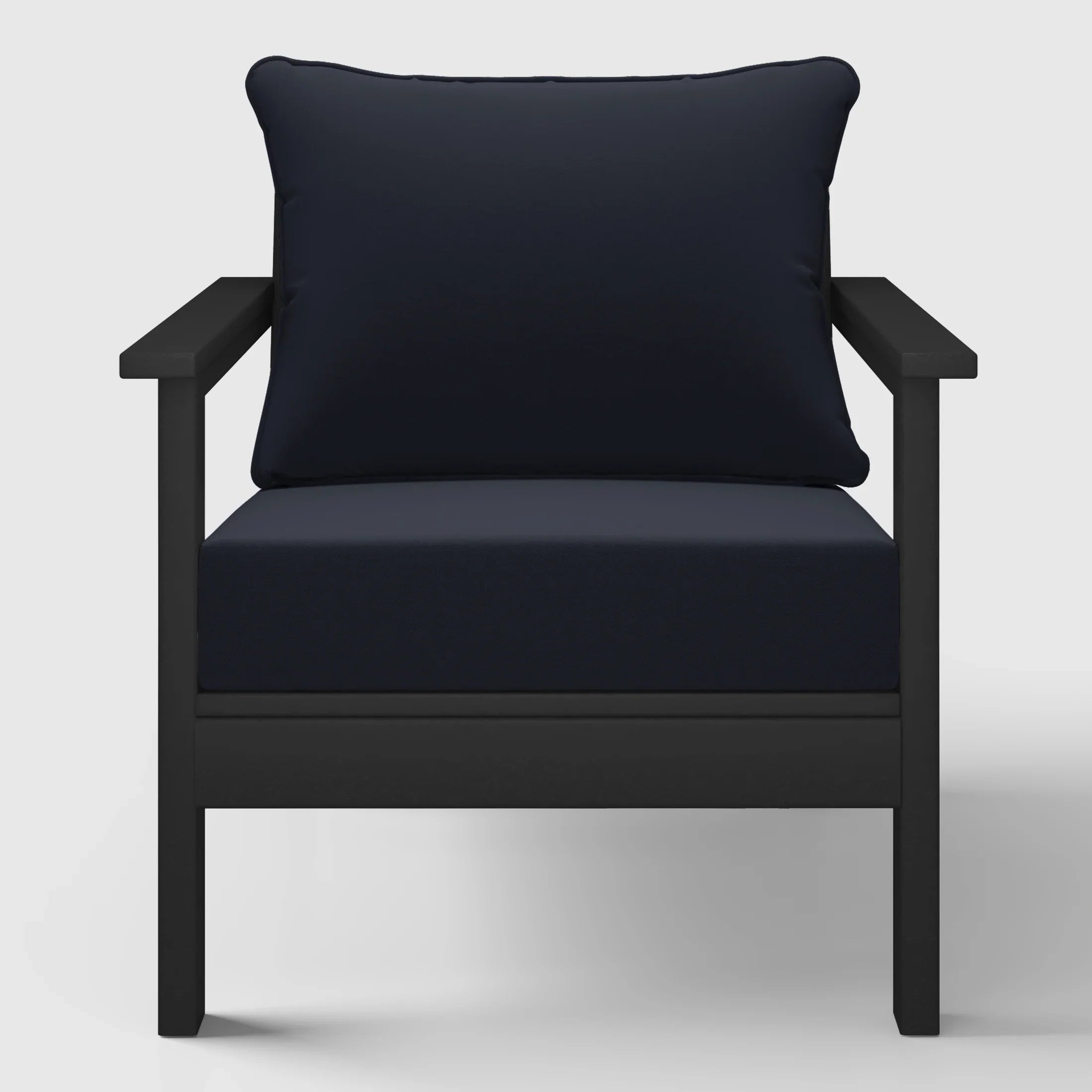 Portsmouth Outdoor Modern HDPE Patio Club Chair with Deep Seat Cushions