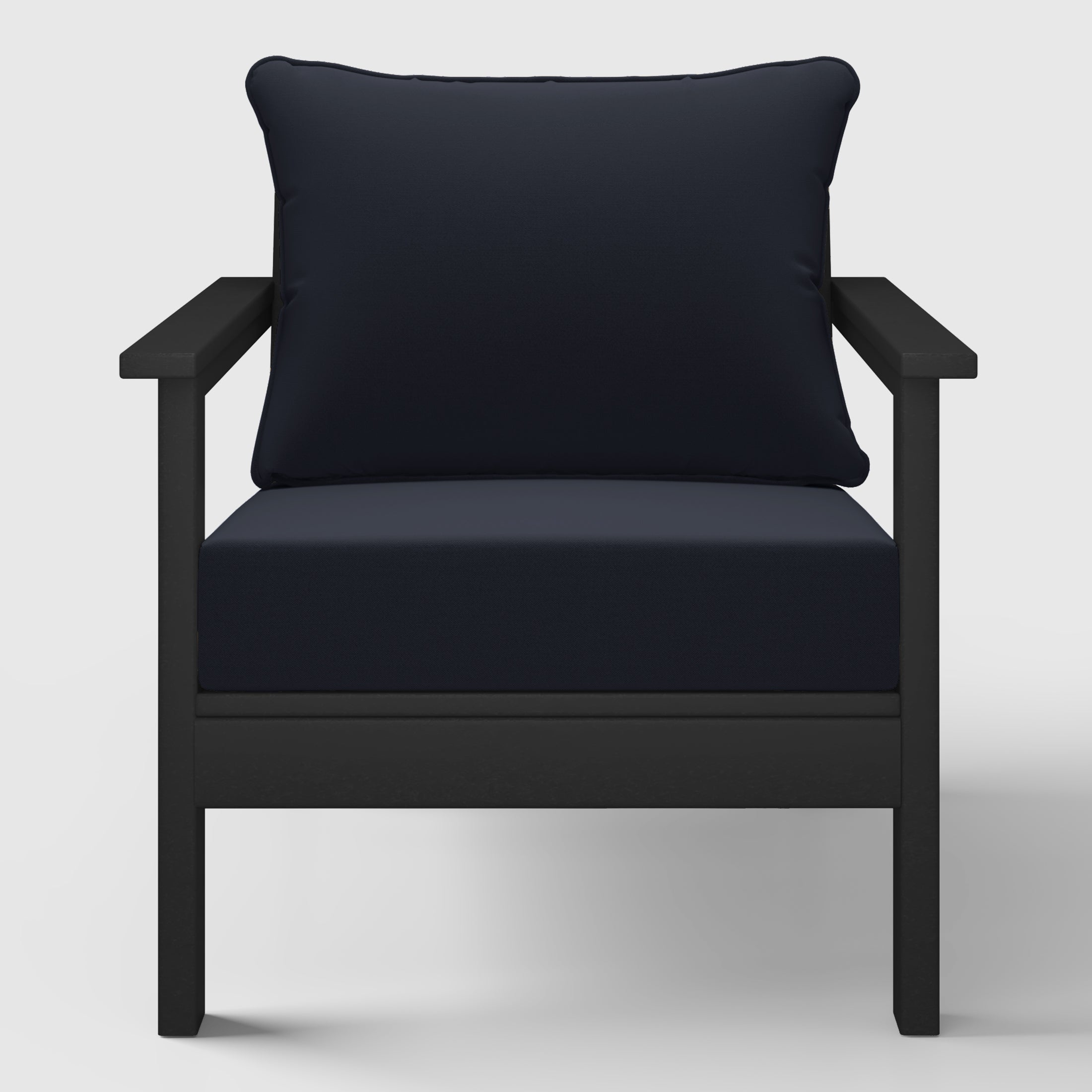 Portsmouth Outdoor Modern HDPE Patio Club Chairs with Deep Seat Cushions (Set of 2)