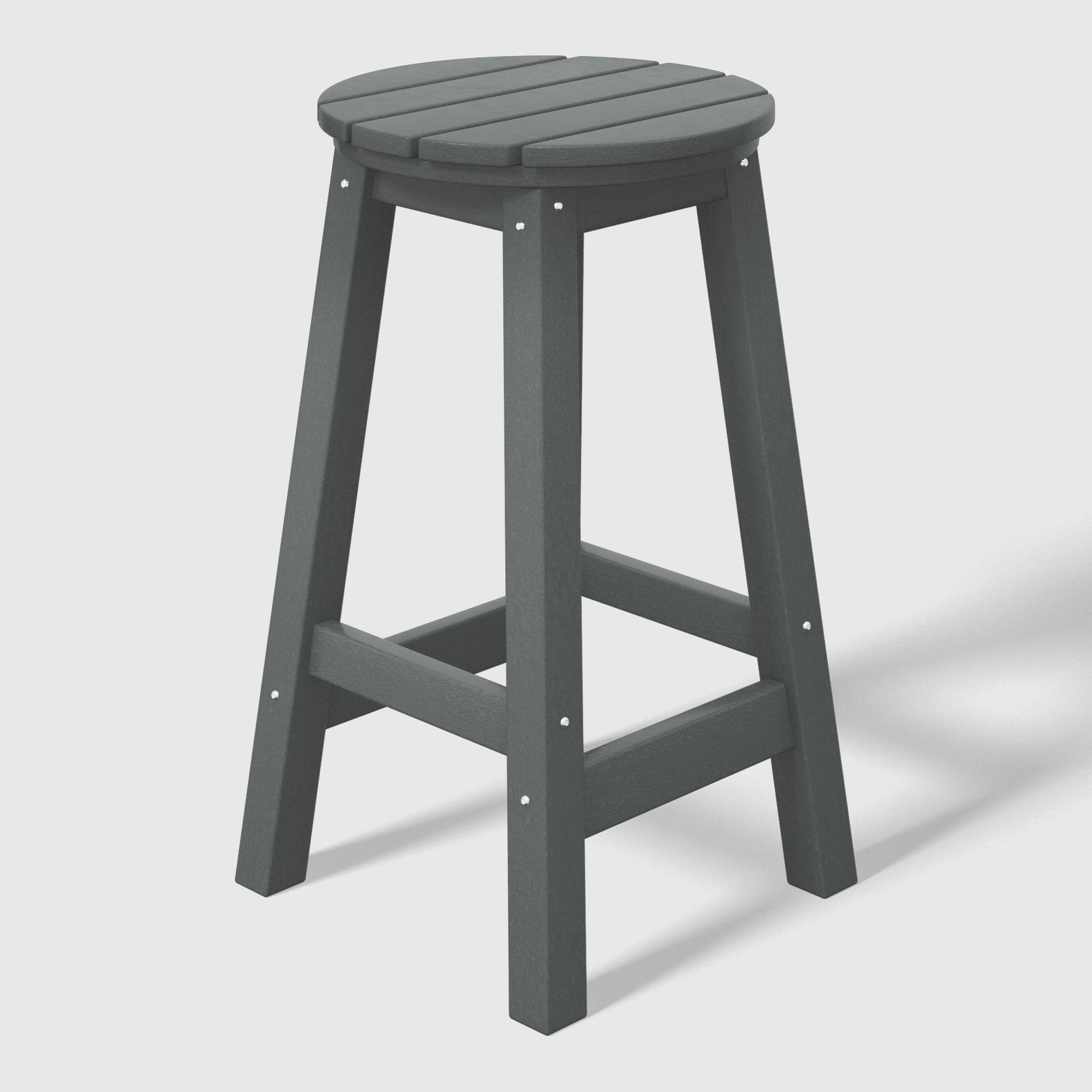 Paradise 24" HDPE Outdoor Patio Round Counter Height Bar Stool Set of 3