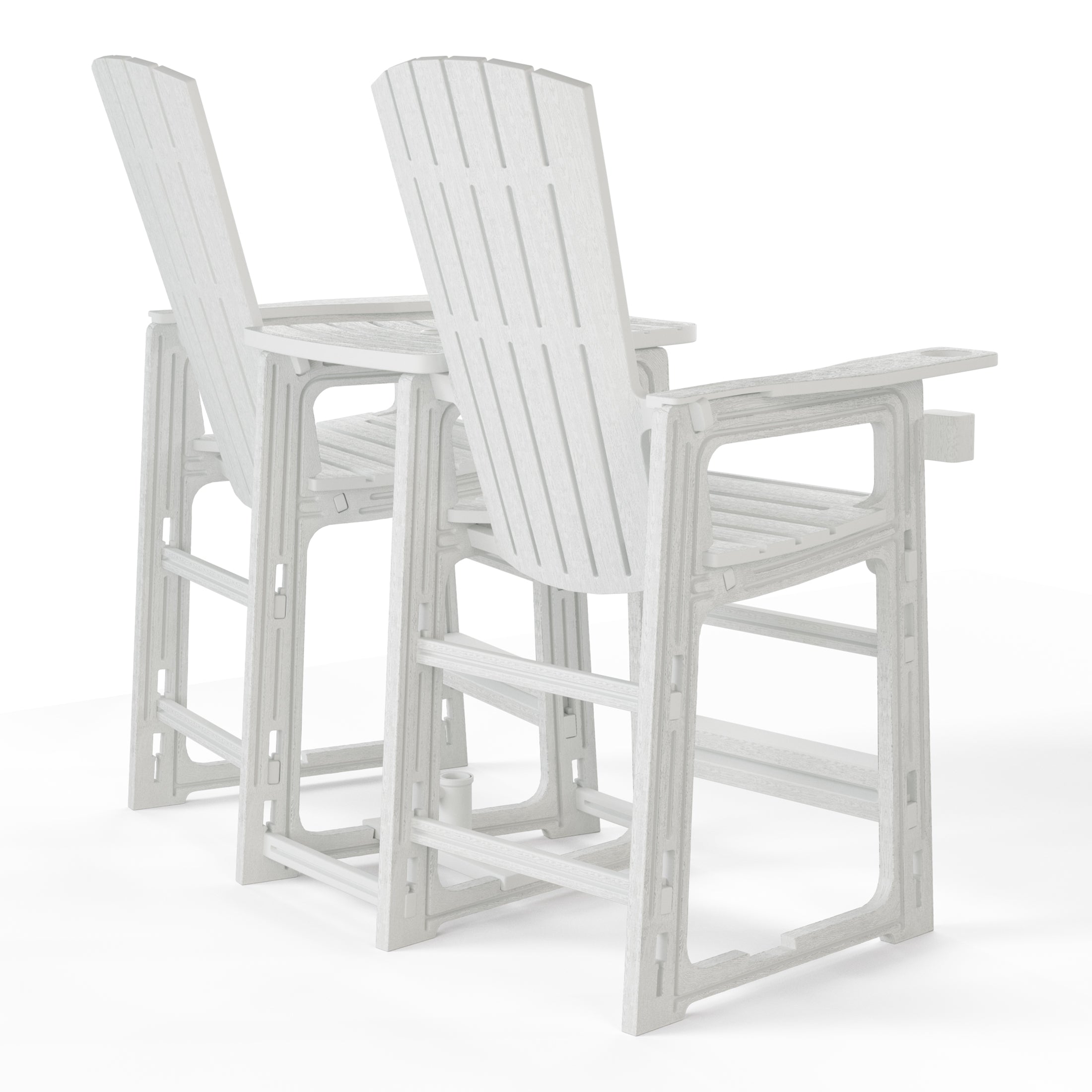 Cayman Outdoor Tall Adirondack Chairs With Connecting Table Tray (Set of 2)
