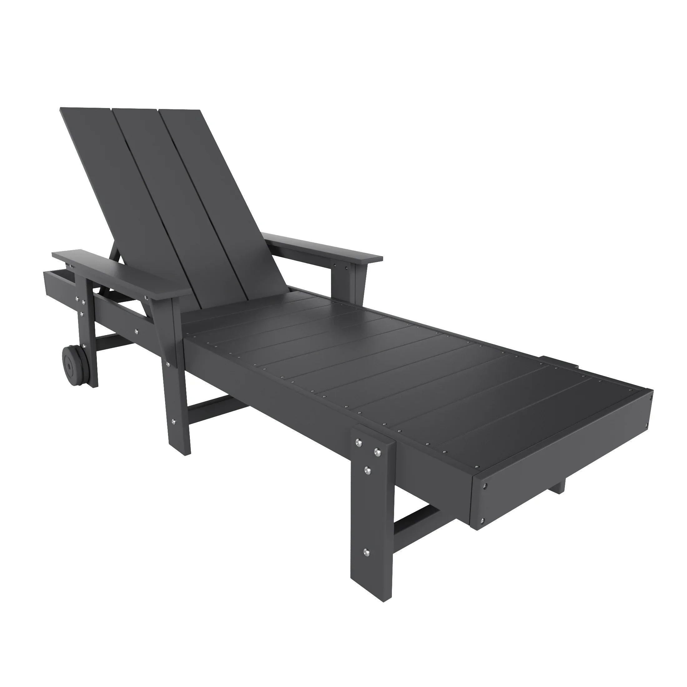 Palms Modern Reclining Chaise Lounge With Arms & Wheels