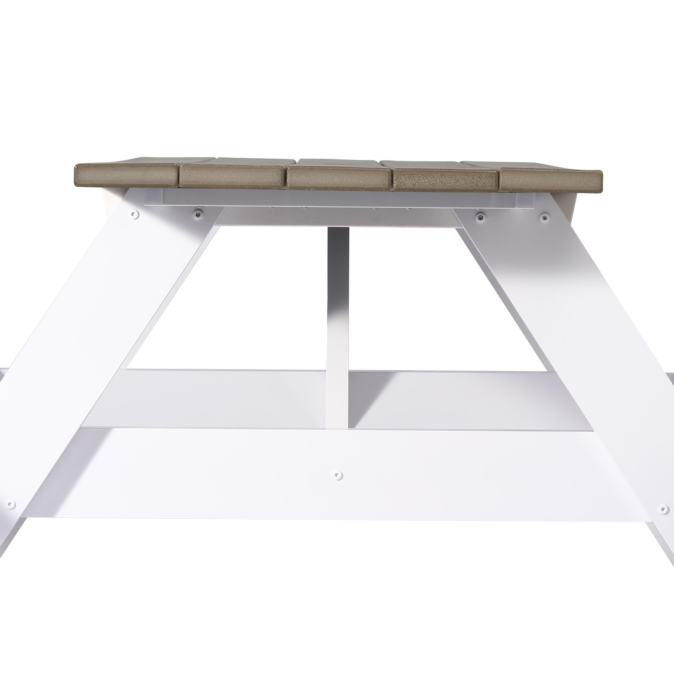 Macon Outdoor 70" HDPE Plastic Picnic Table Bench With Umbrella Hole