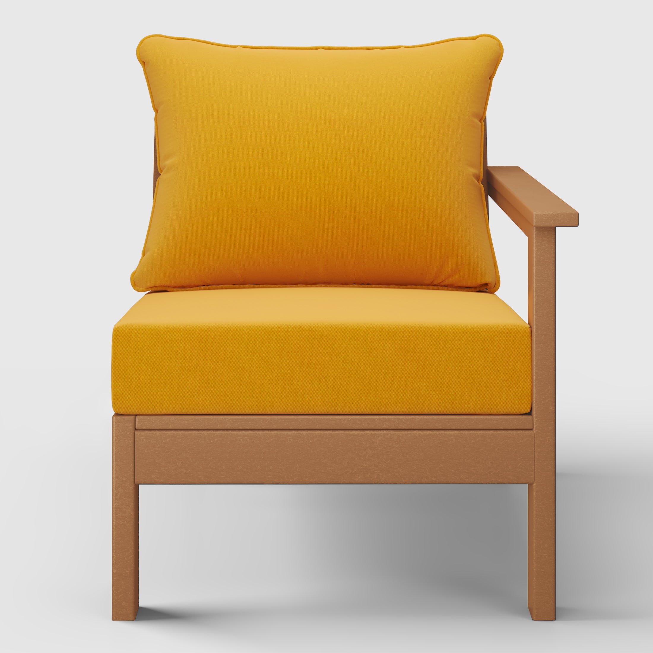 Portsmouth Outdoor Patio HDPE Right Arm Sectional Corner Club Chair with Patio Cushions