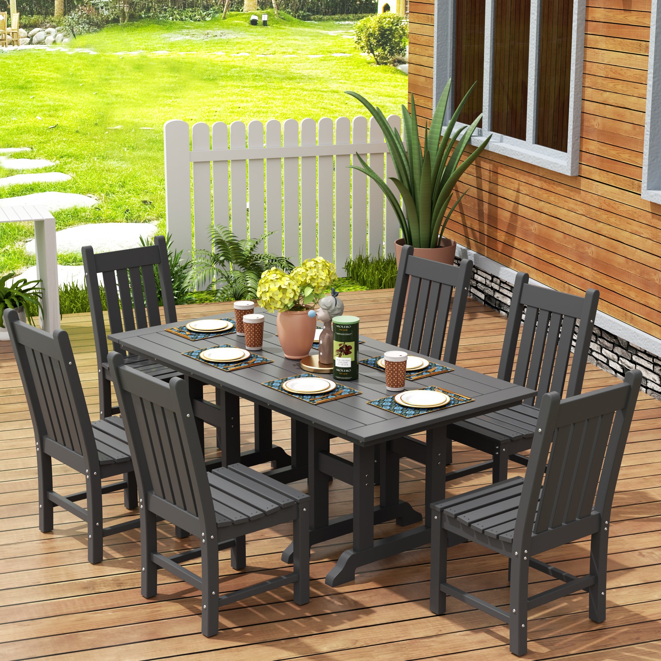 Paradise 7 Piece Outdoor Patio Dining Set Outdoor Table and Chair Set