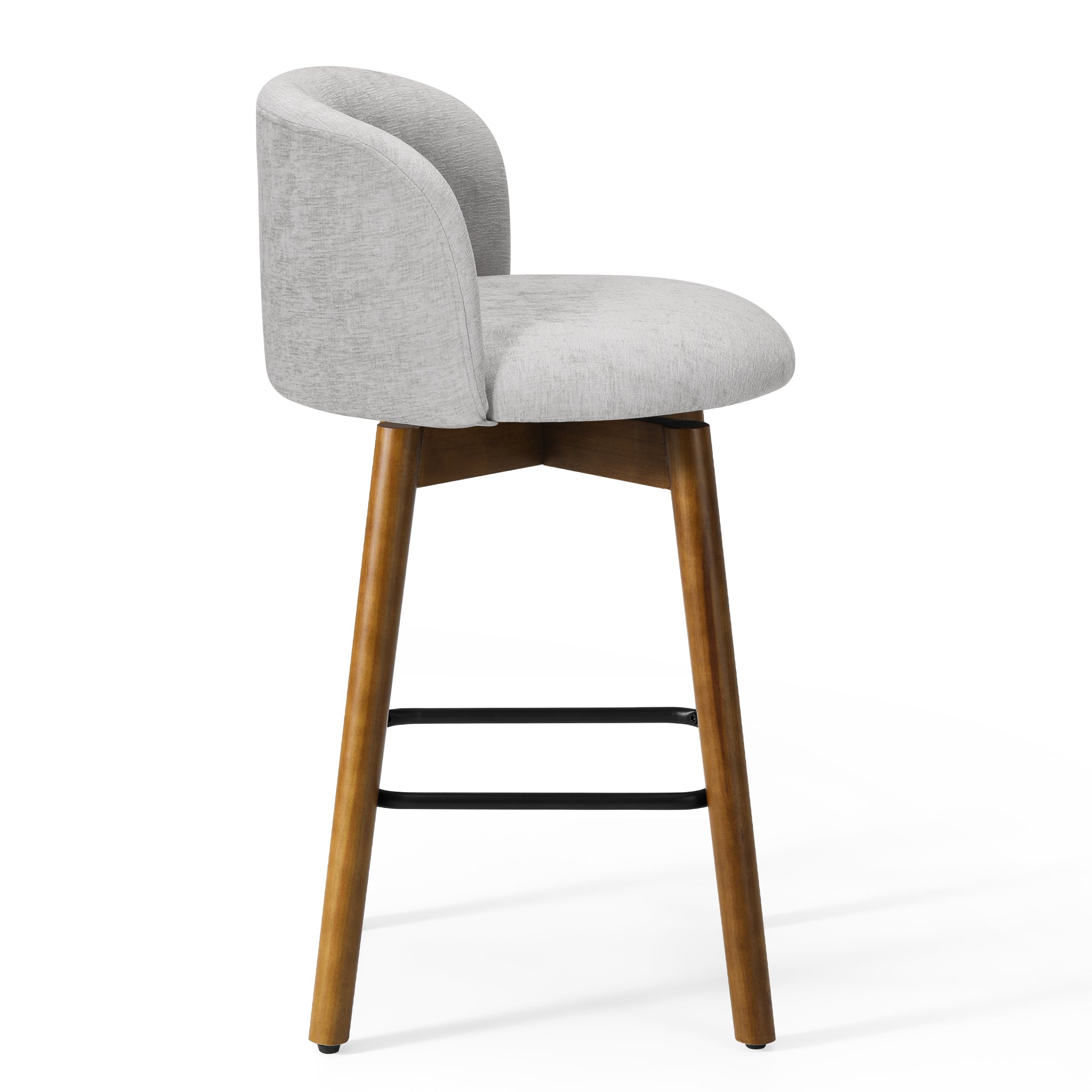 Danburry Modern Chenille Upholstered 26" Counter Height Swivel Bar Stool