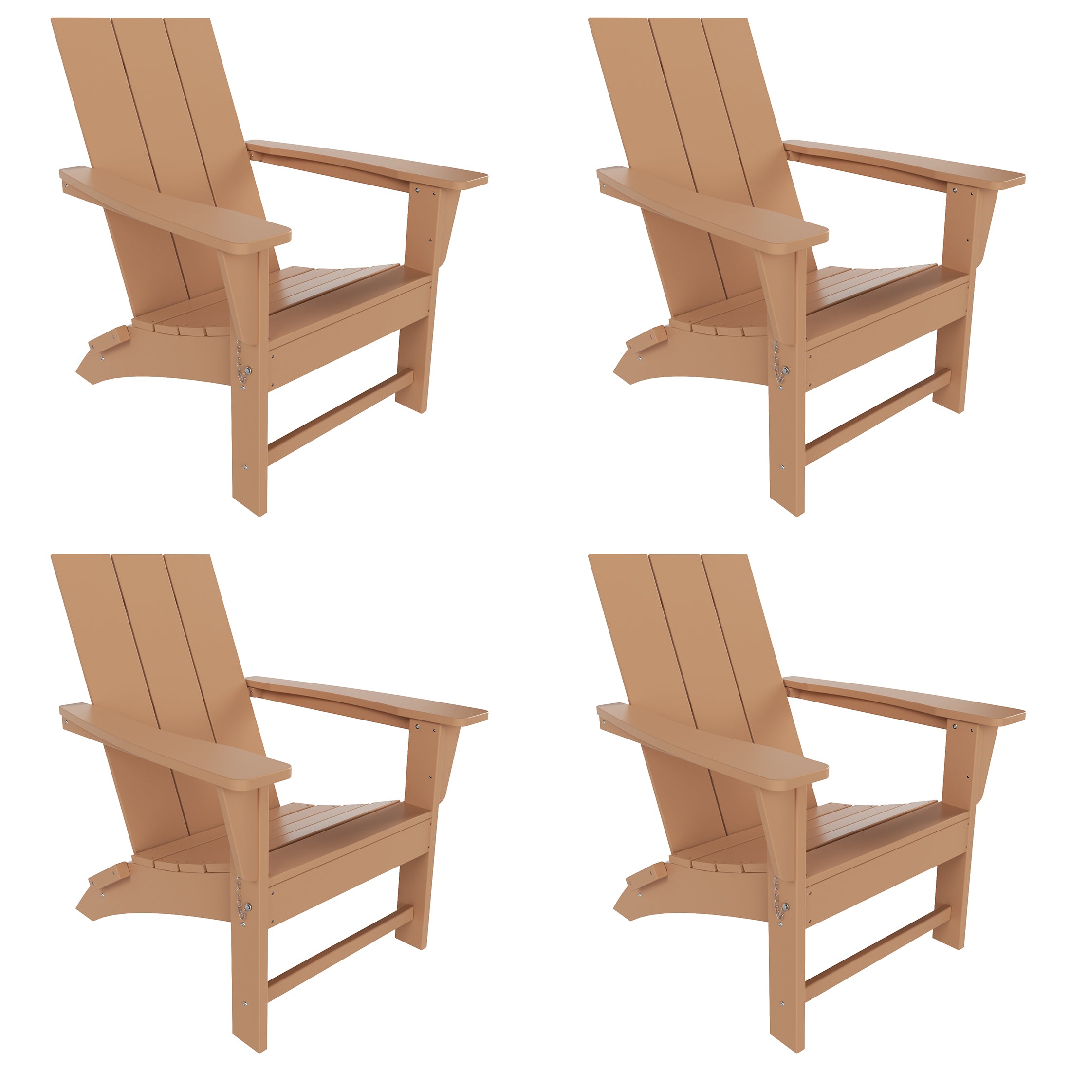 Palms Modern Outdoor Folding Adirondack Chair (Set of 4)