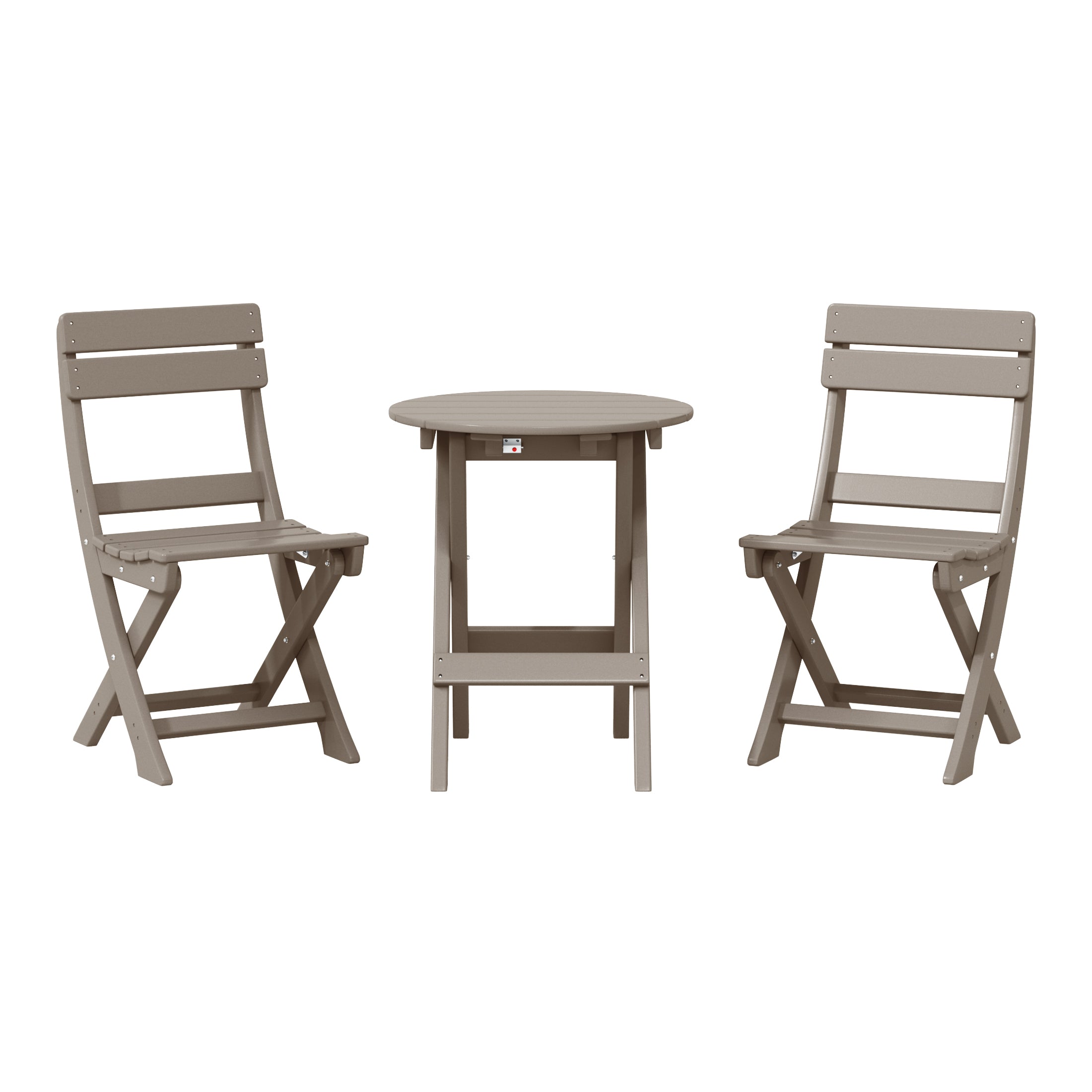 Paradise 3-Piece Outdoor HDPE Folding Patio Bistro Table and Chairs