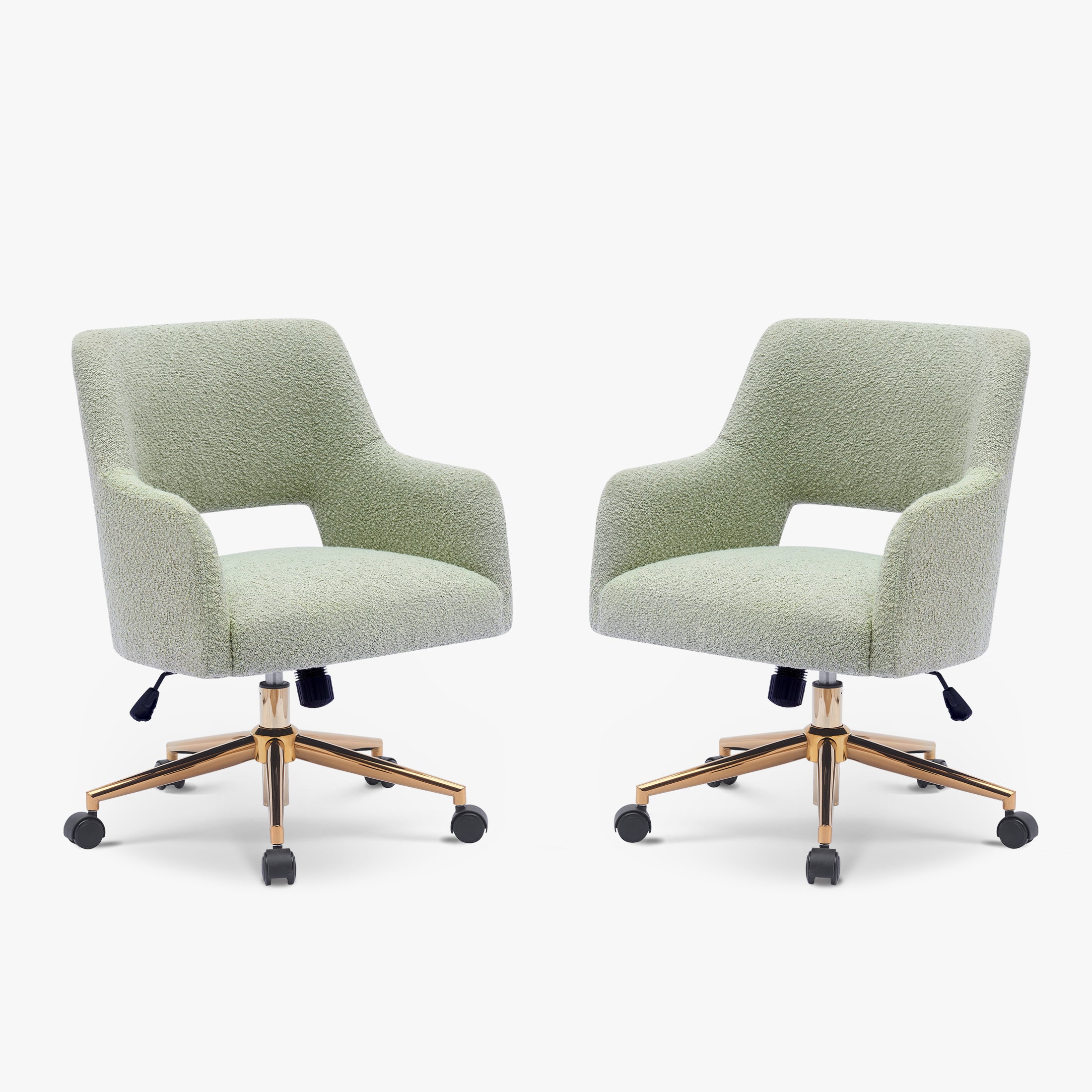 Amélie Mid-Century Modern Swivel Office Vanity Chair with Wheels