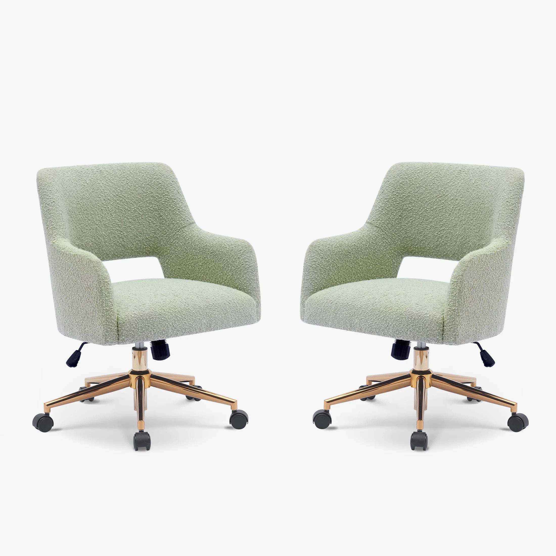 Amélie Mid-Century Modern Swivel Office Vanity Chair with Wheels