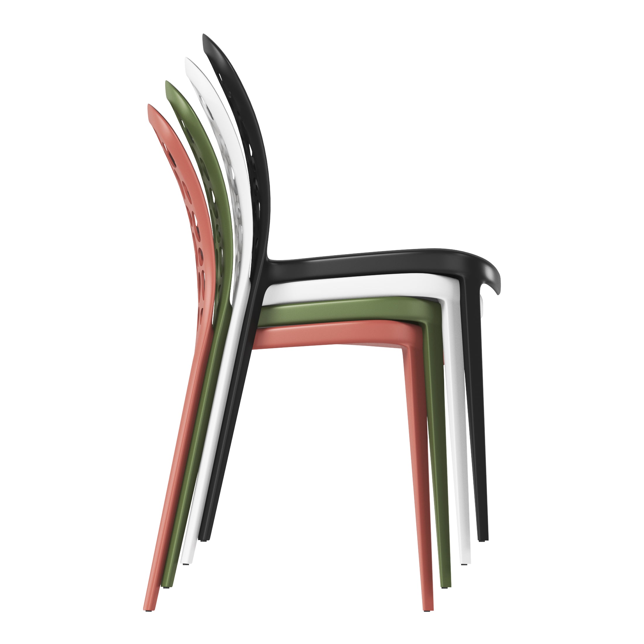 Sunshine 5-Piece Outdoor Indoor Metal Patio Dining Table Set With Stackable Polypropylene Patio Side Chairs