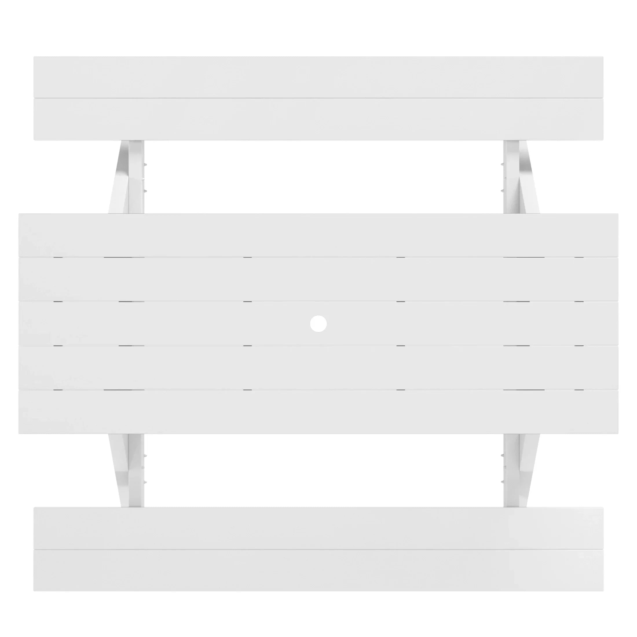 Macon Outdoor 70" HDPE Plastic Picnic Table Bench With Umbrella Hole